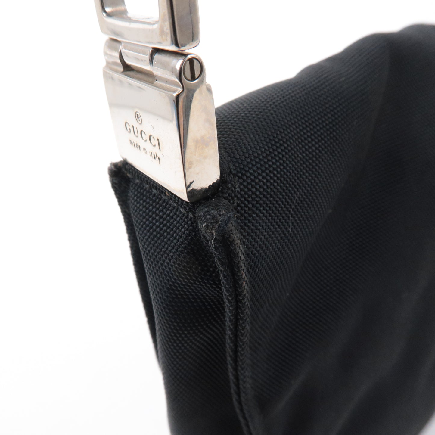 GUCCI Jackie Canvas Leather Shoulder Bag Hand Bag Black 00.3734