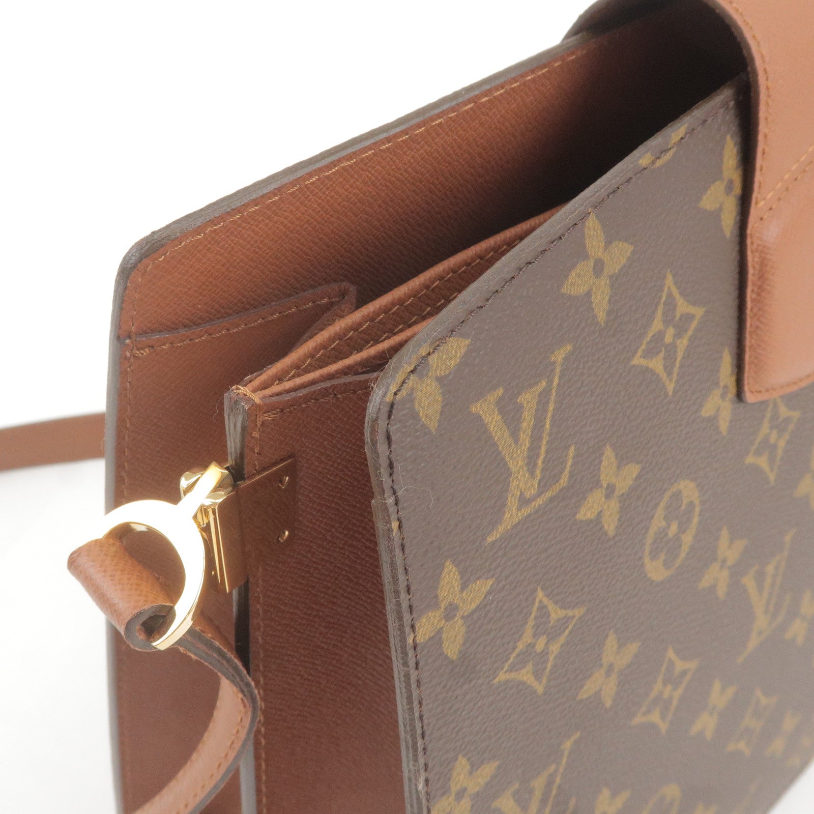 Authentic Louis Vuitton Alma Monogram Shoulder Bag Brown Canvas Handbag