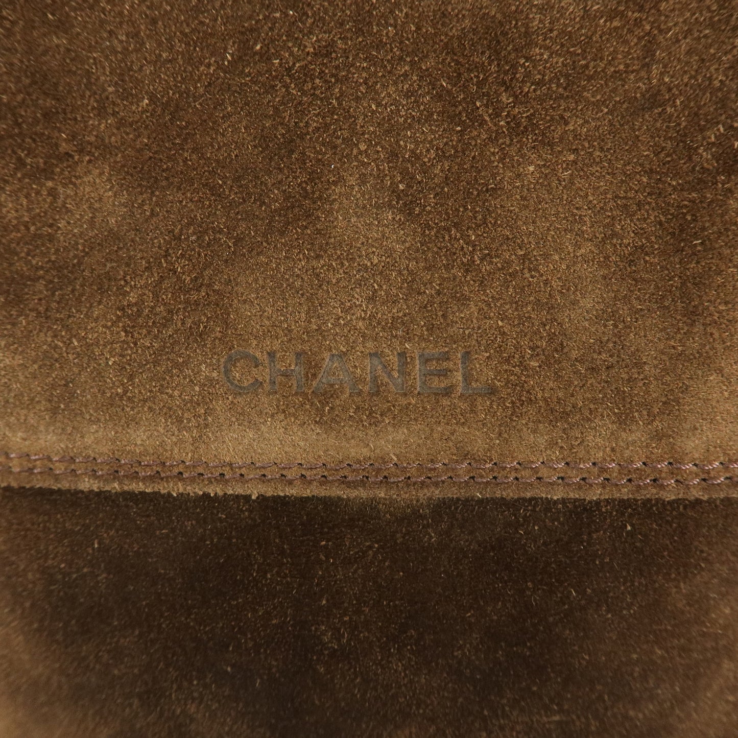 CHANEL Suede Shoulder Bag Crossbody Bag Messanger Bag Brown