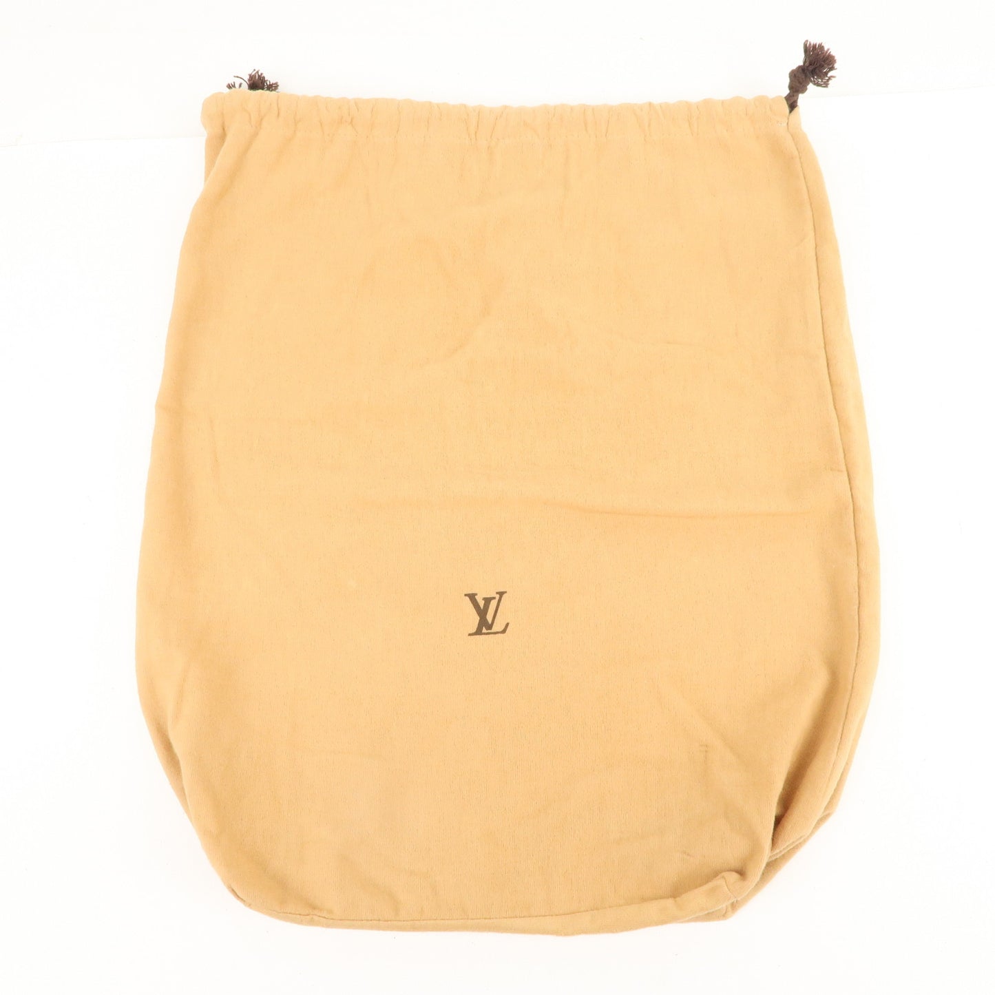 Louis-Vuitton-Set-of-9-Dust-Bag-Old-Style-Draw-String-Beige-Brown