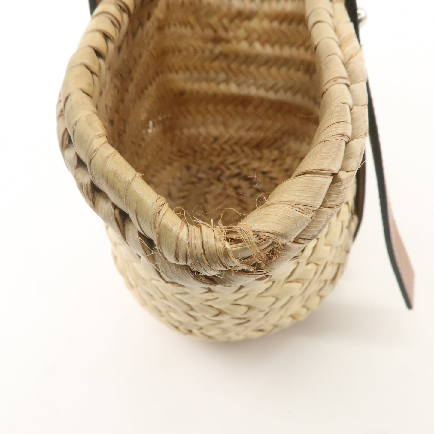 Authe LOEWE Palm Leaf Leather Basket Bag Small 327.02.S93 Natural Teint