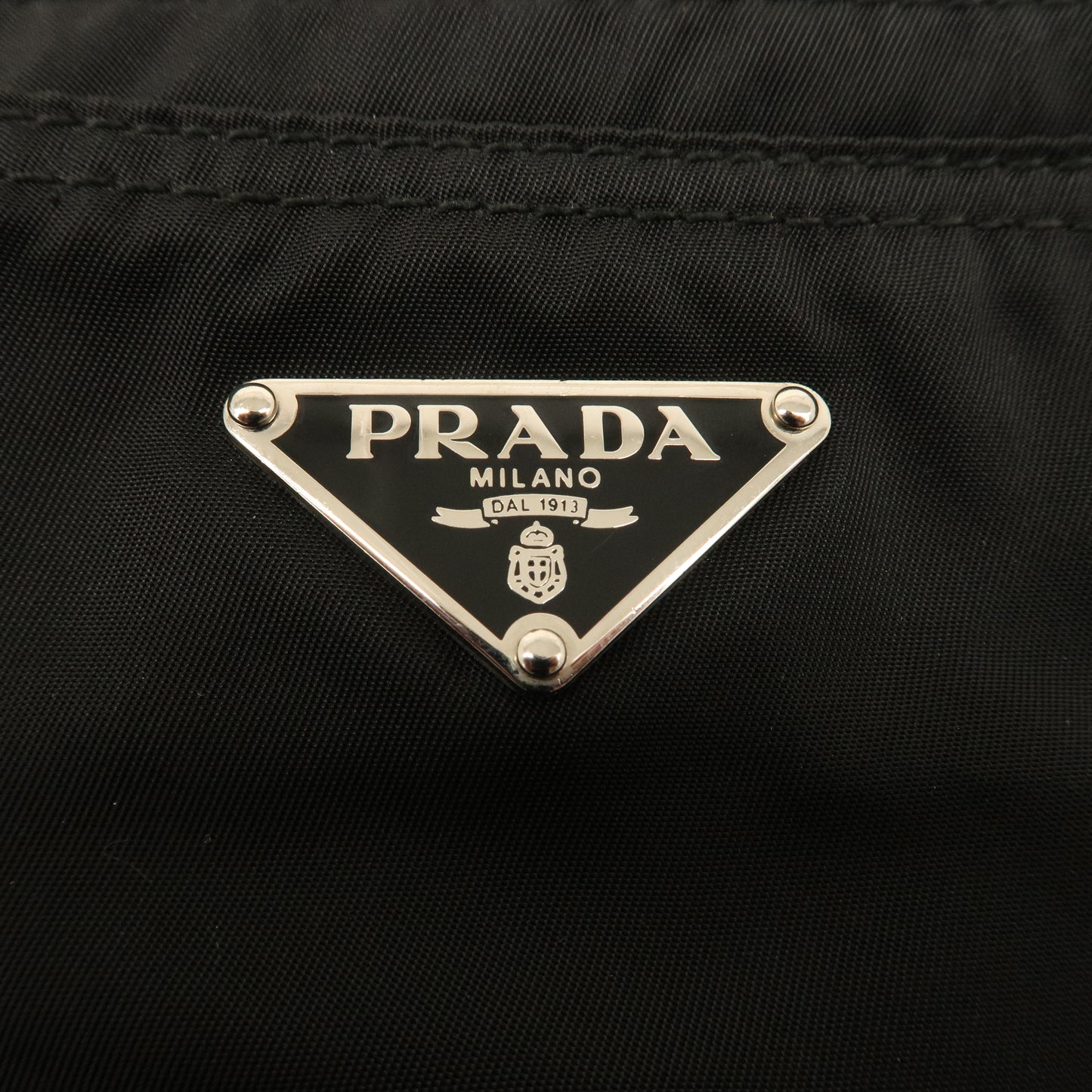 PRADA Logo Nylon Leather Shoulder Bag NERO Black BT0175