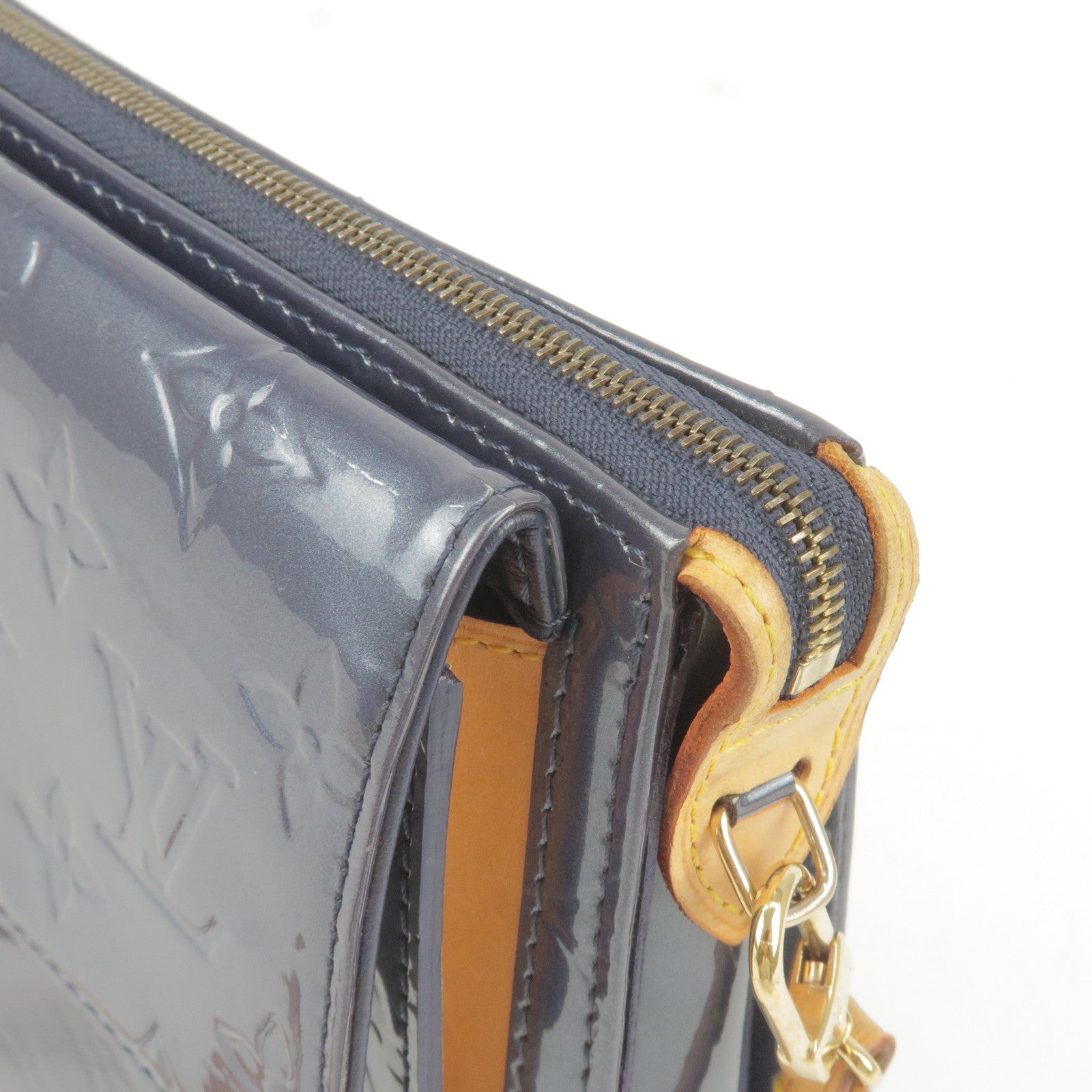 Louis Vuitton Mott Beige Vernis Leather Shoulder Bag