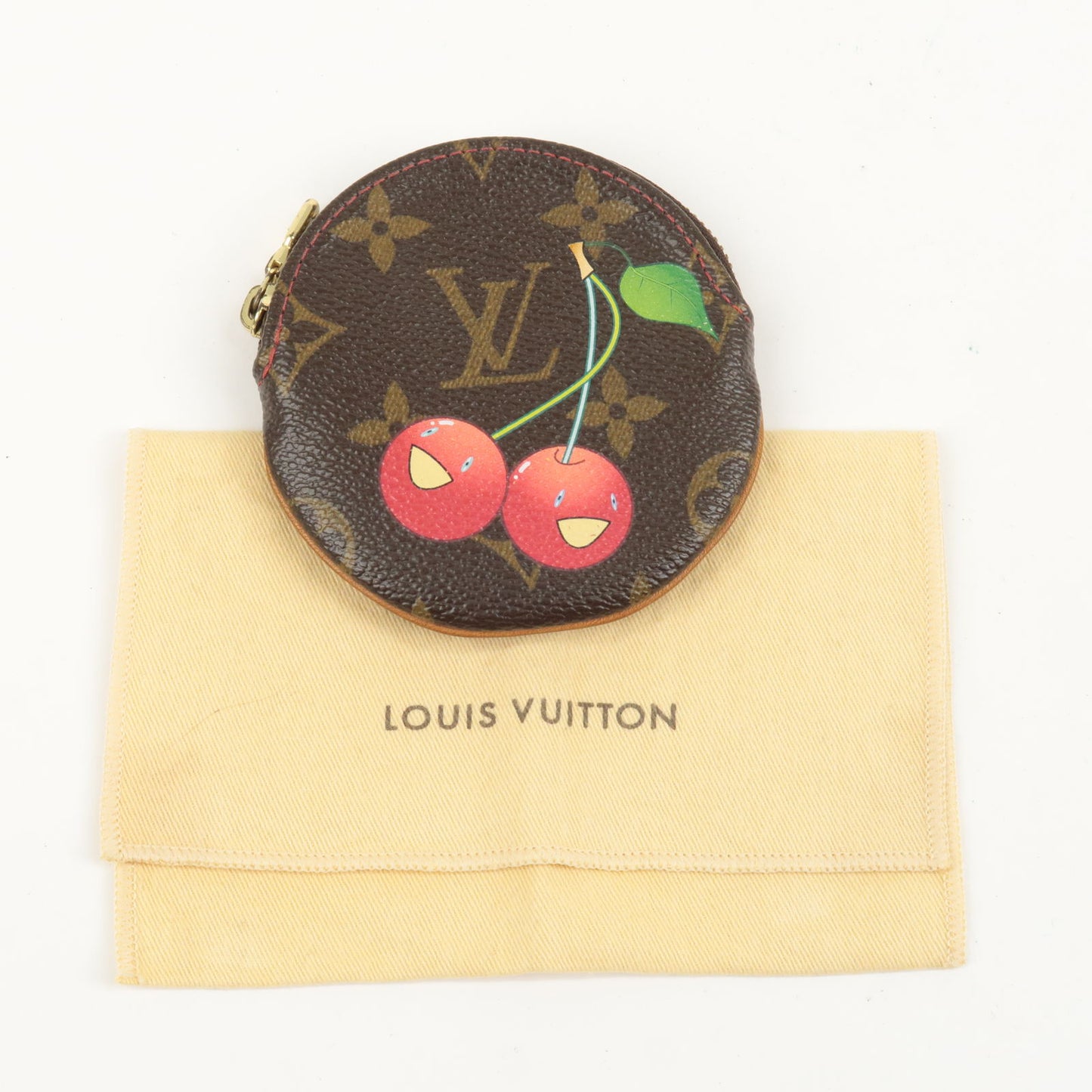 Louis Vuitton Monogram Cherry Porte Monnaie Rond Coin Case M95043