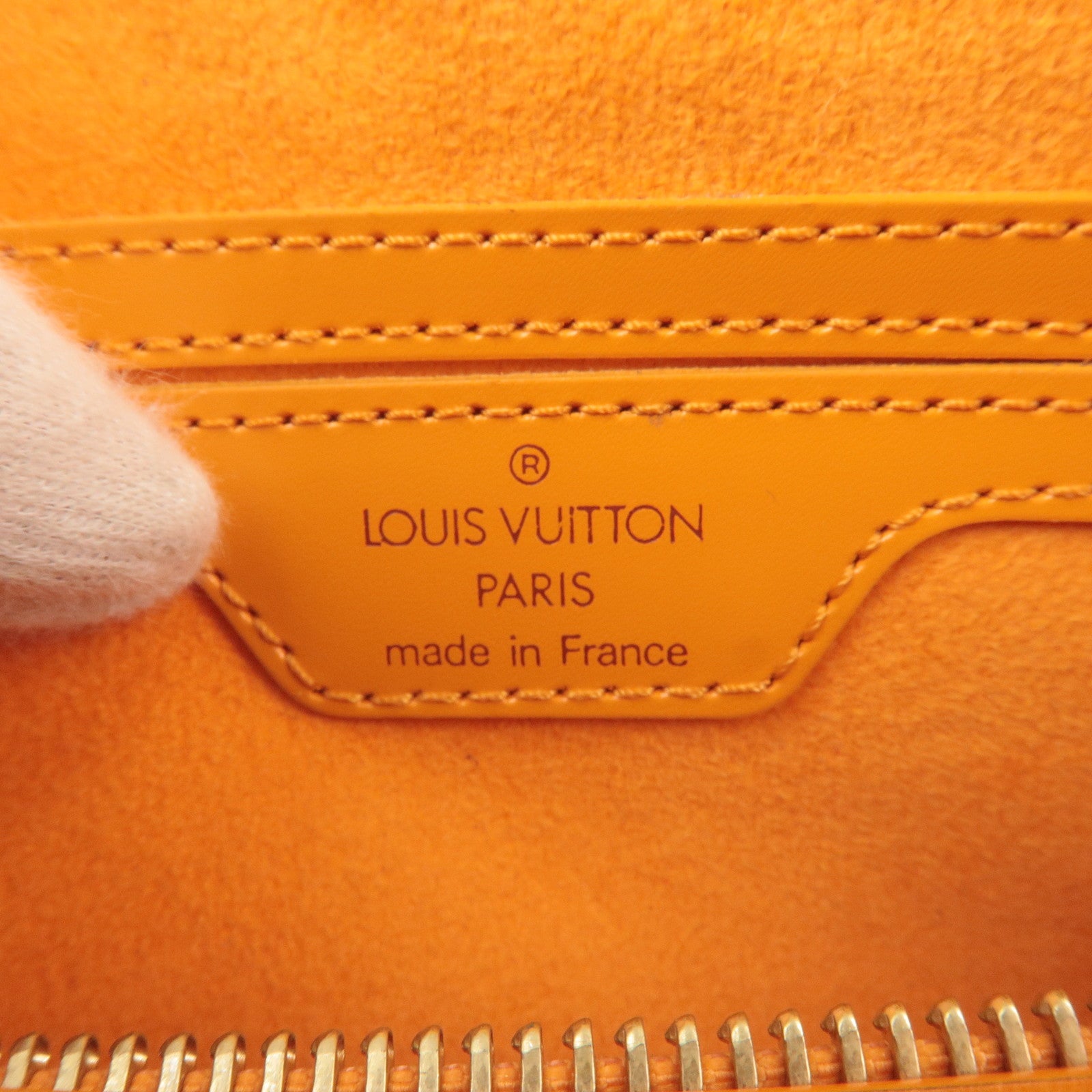 LOUIS VUITTON Epi Soufflot Hand Bag Orange M5222H LV Auth nh373
