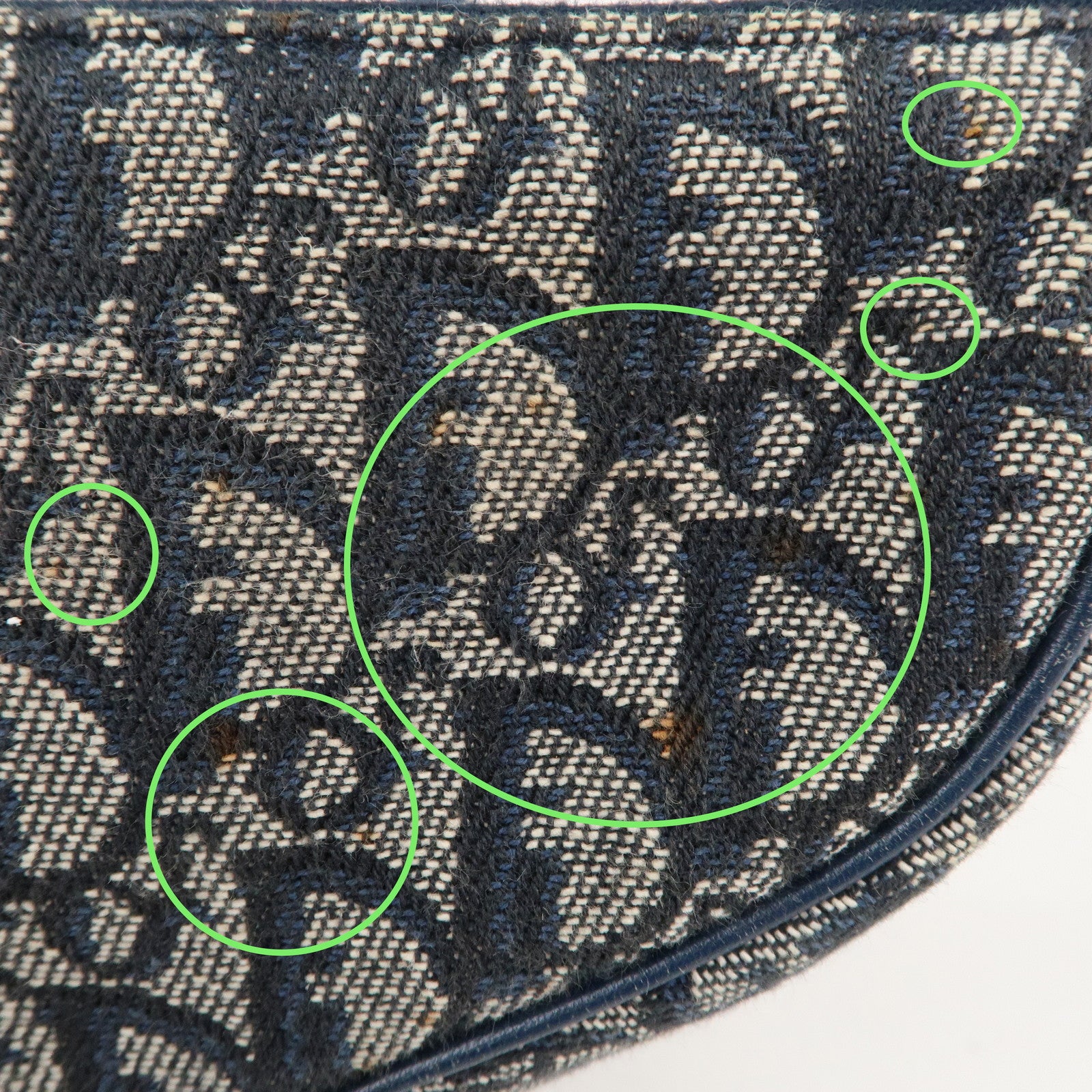 Christian Dior Saddle Bag Trotter Saddle Pouch Navy Shoulder Bag Canvas  20x15cm