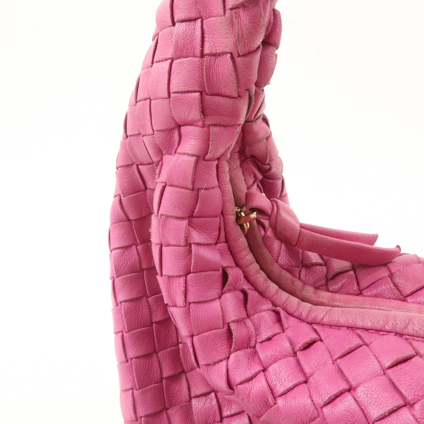 BOTTEGA VENETA Intrecciato Leather Hobo Shoulder Bag Pink 115653