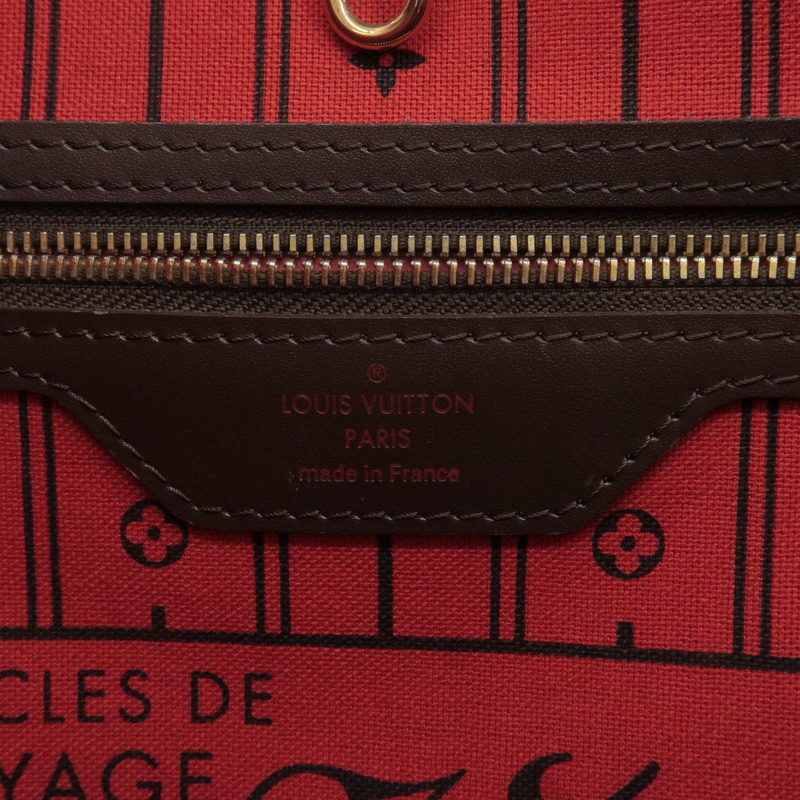 Louis Vuitton Damier Ebene Neverfull MM Red Interior - A World Of