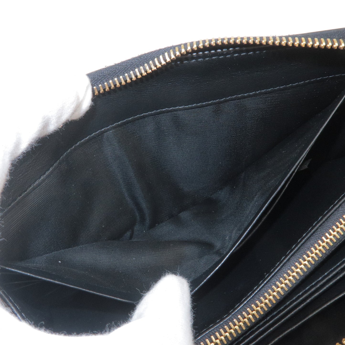 PRADA Nylon Leather Round Zippy Long Wallet NERO Black 1ML506