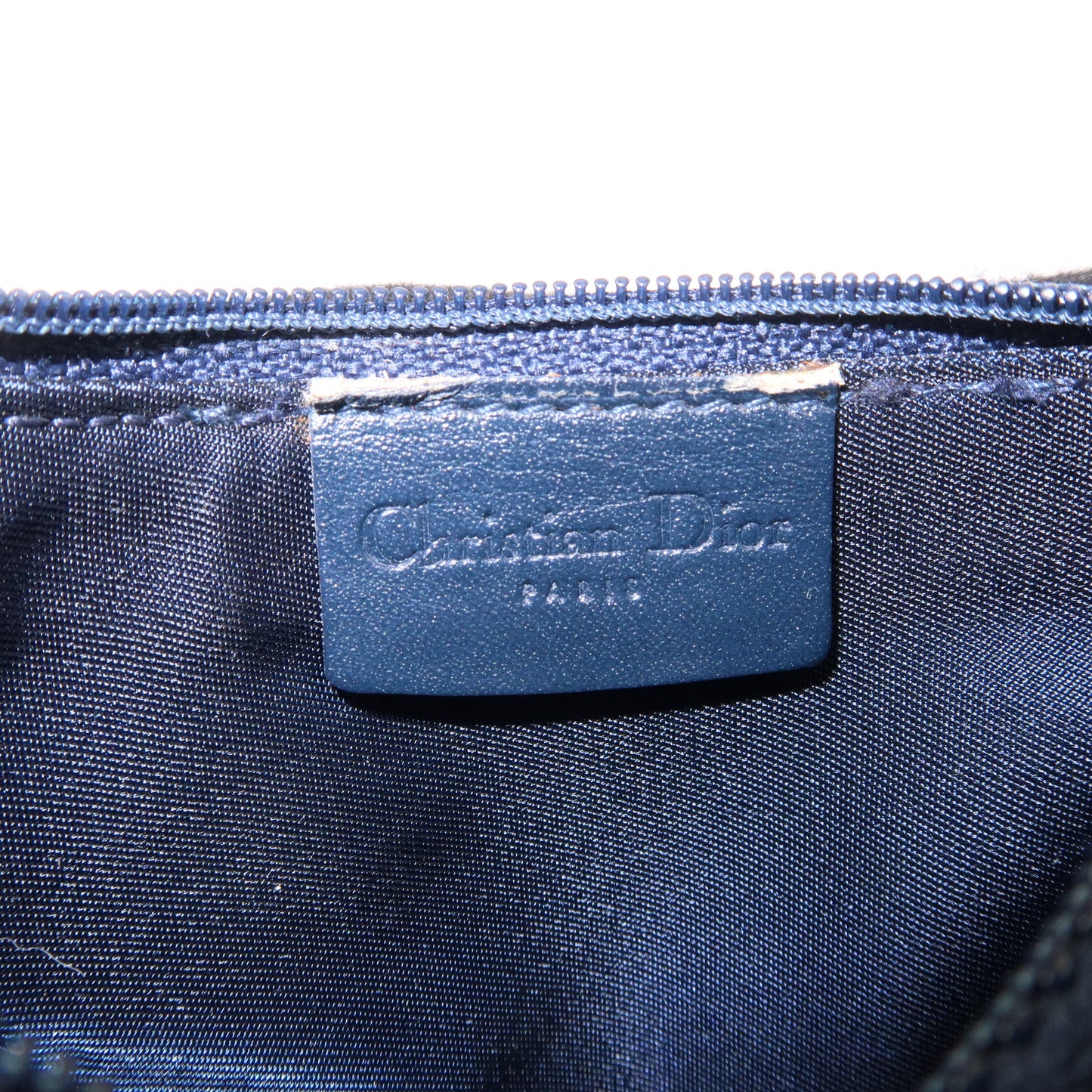 Christian Dior Trotter Canvas Leather Saddle Coin Case Navy