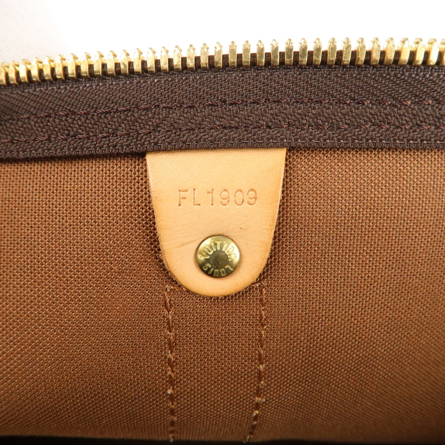 AuthenticLouis Vuitton Monogram Keep All 55 Boston Bag Brown M41424
