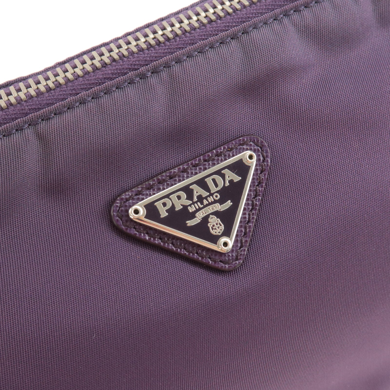 Prada Hobo Bag Eggplant Leather Purse Gold Chain Zippers Designer Luggage  Tag | eBay
