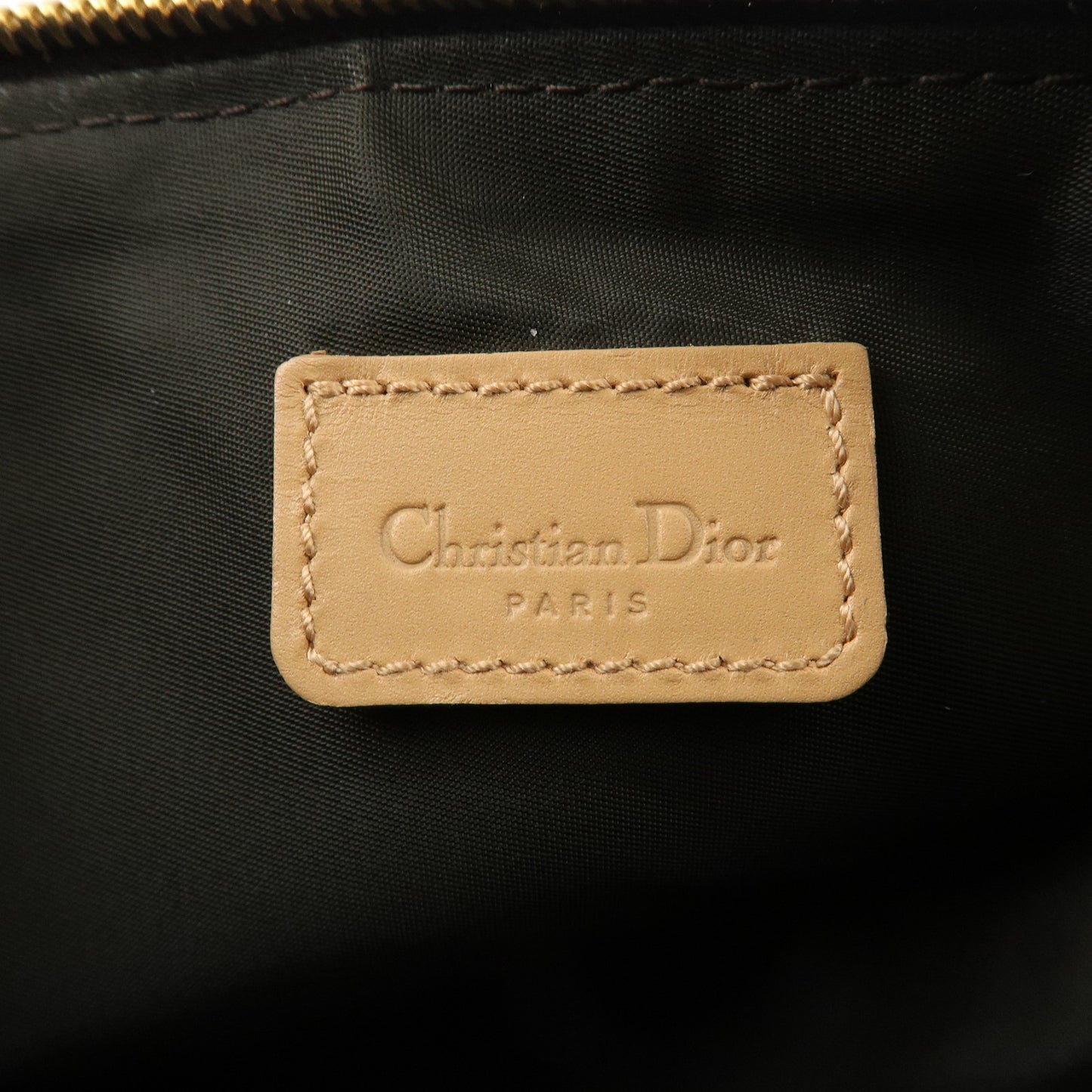 Christian Dior Saddle Bag Trotter Canvas Leather Pouch Hand Bag