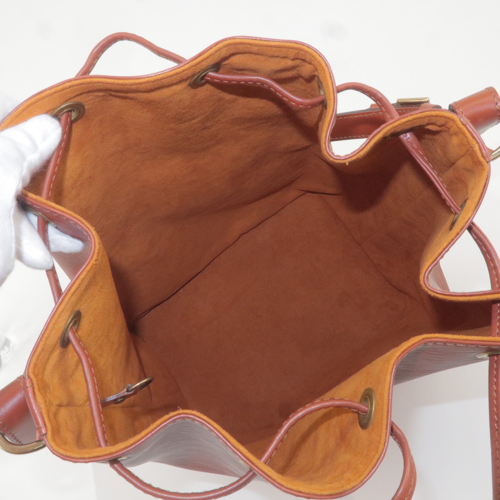 Louis Vuitton Paris LV Noe Epi Orange Leather Women’s Drawstring Bucket Bag
