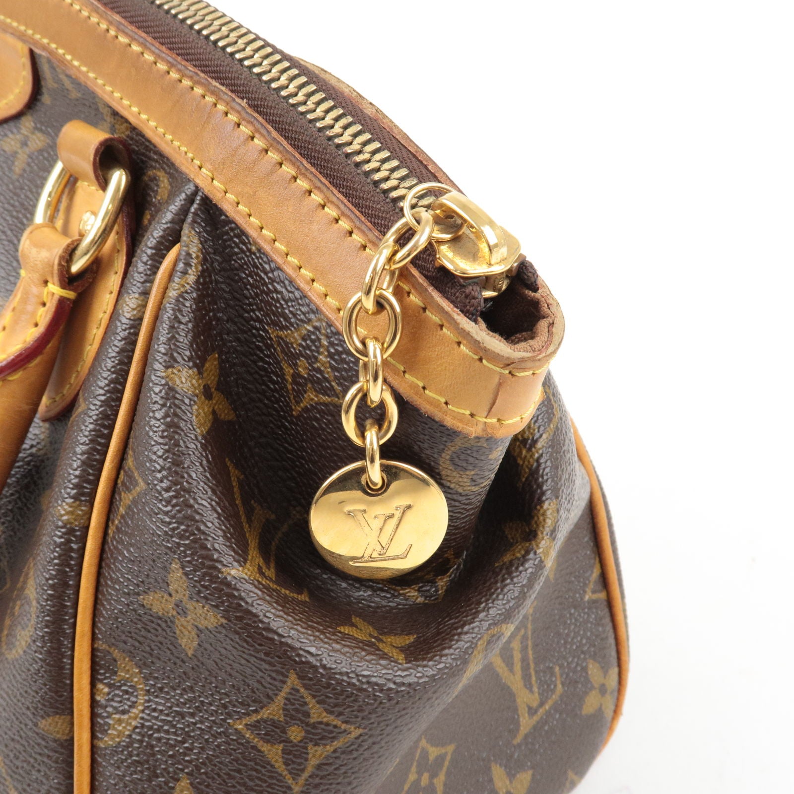 Louis Vuitton Monogram Tivoli PM Leather Satchel Bag