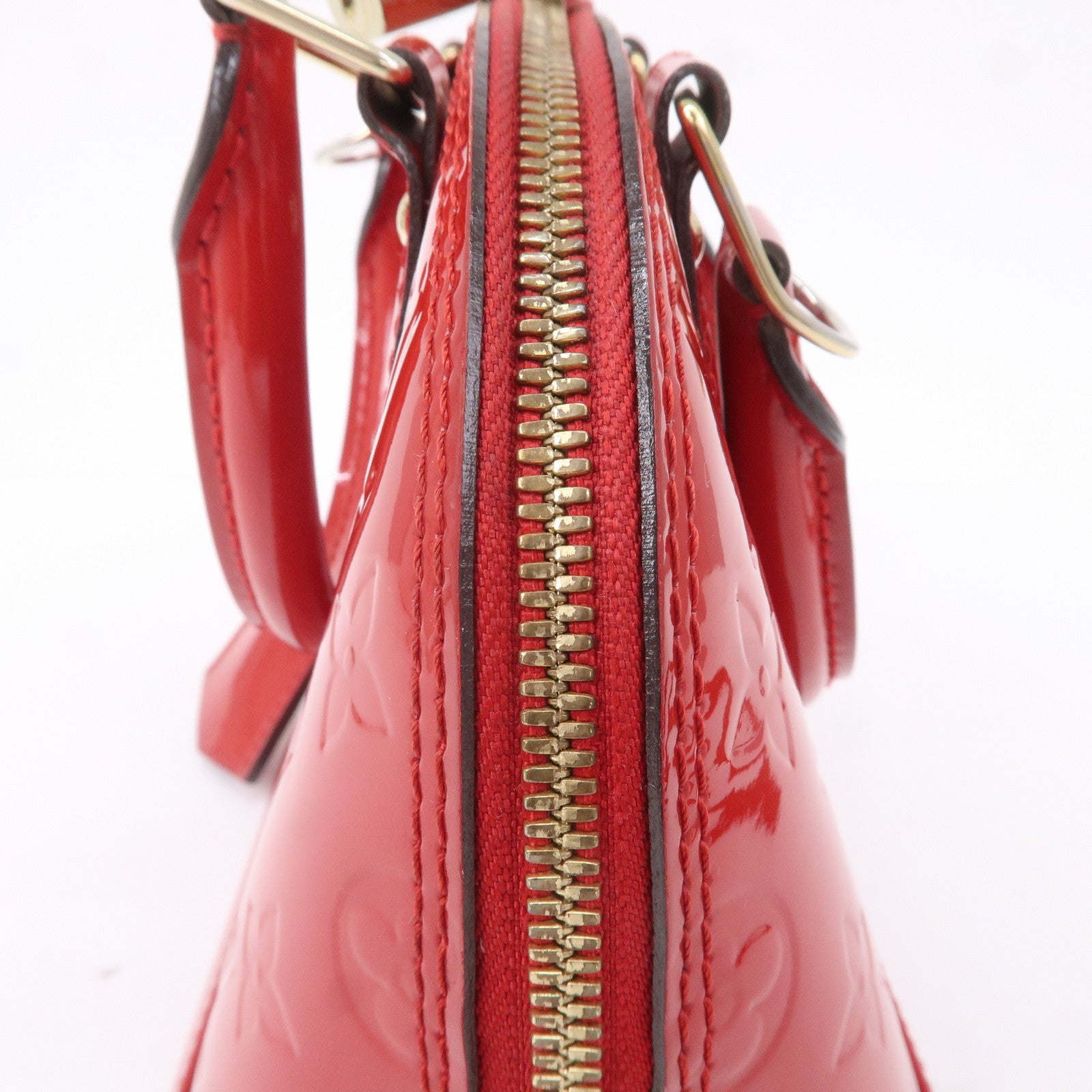 LV LV Women Alma BB Handbag in Metallic Monogram Vernis Patent