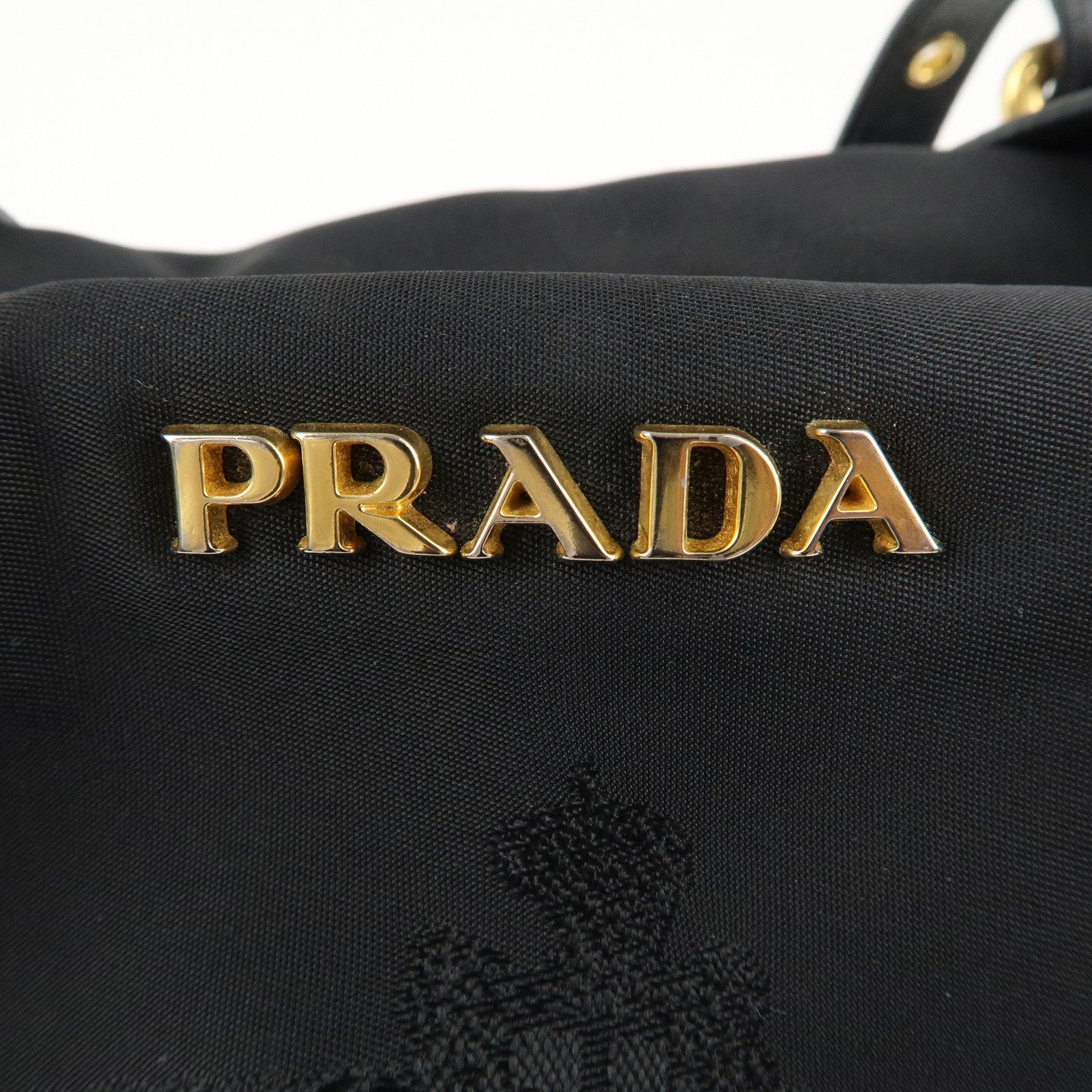 Prada Nylon and Saffiano Leather Shoulder Bag, Black