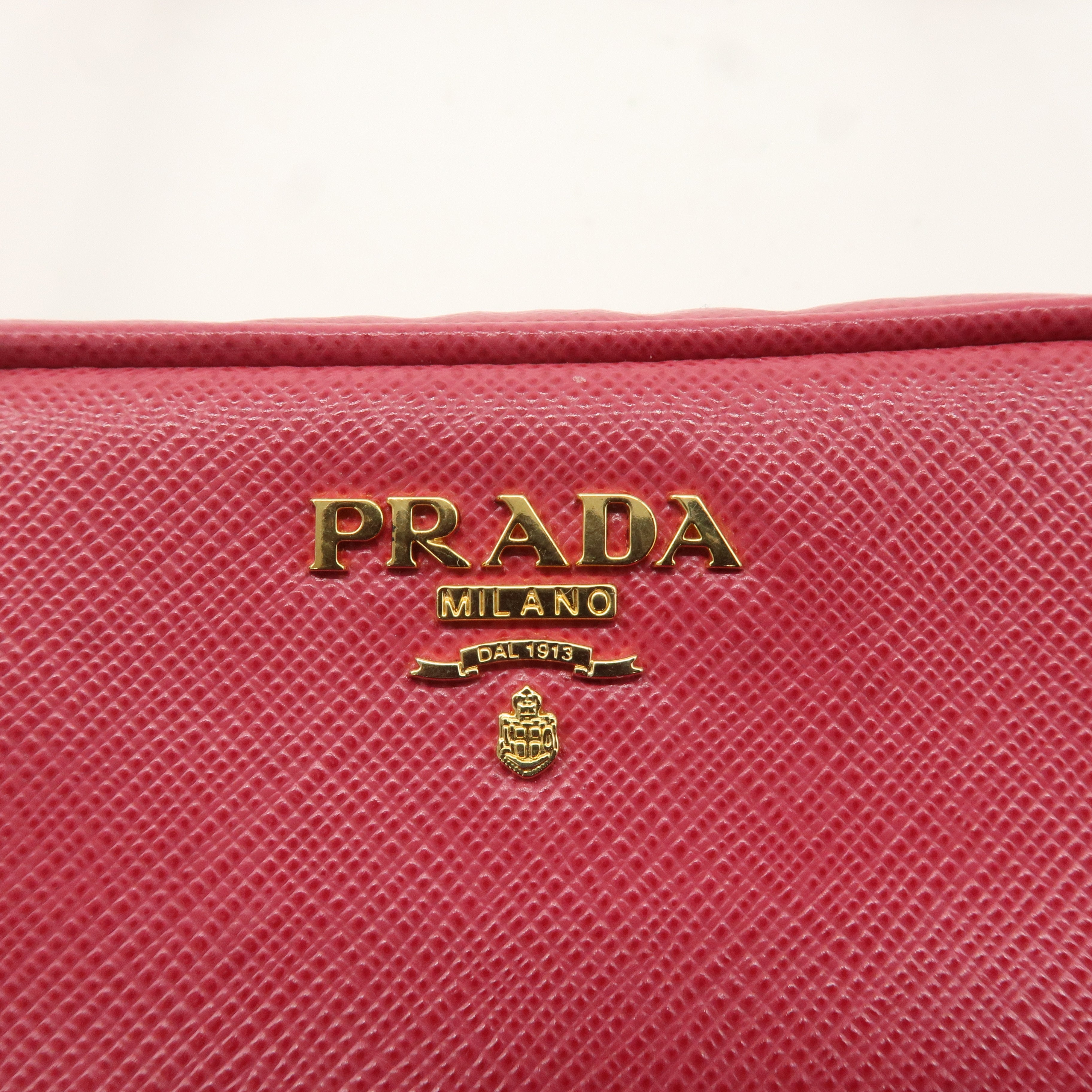 PRADA Logo Leather Crossbody Shoulder Bag Pink 1N1674