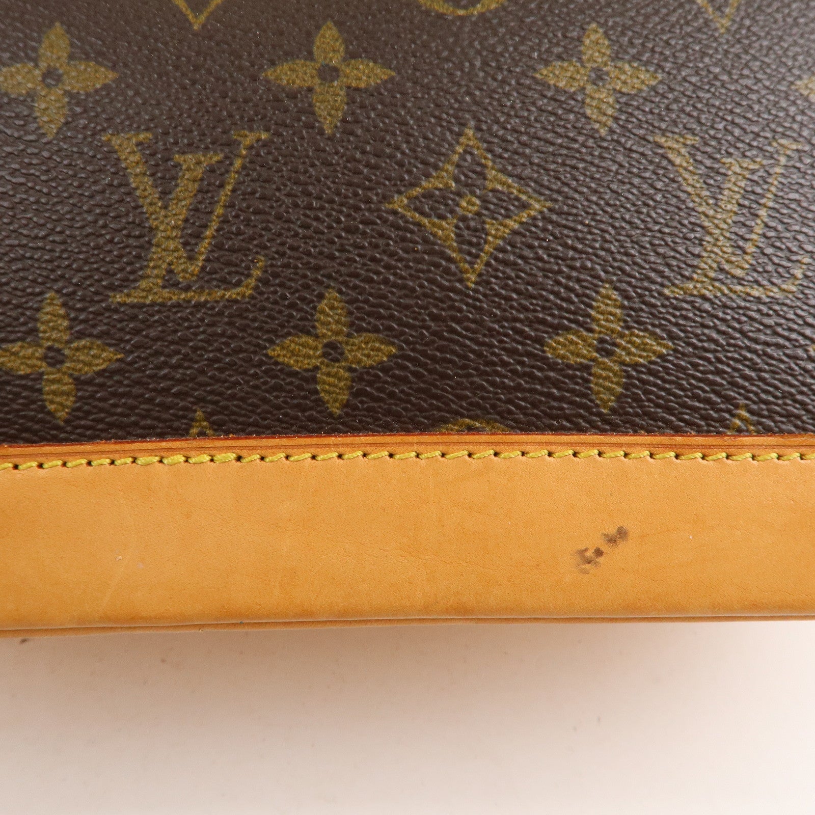 LOUIS VUITTON LV Logo Alma Hand Bag Monogram Leather Brown France M51130  86MZ191