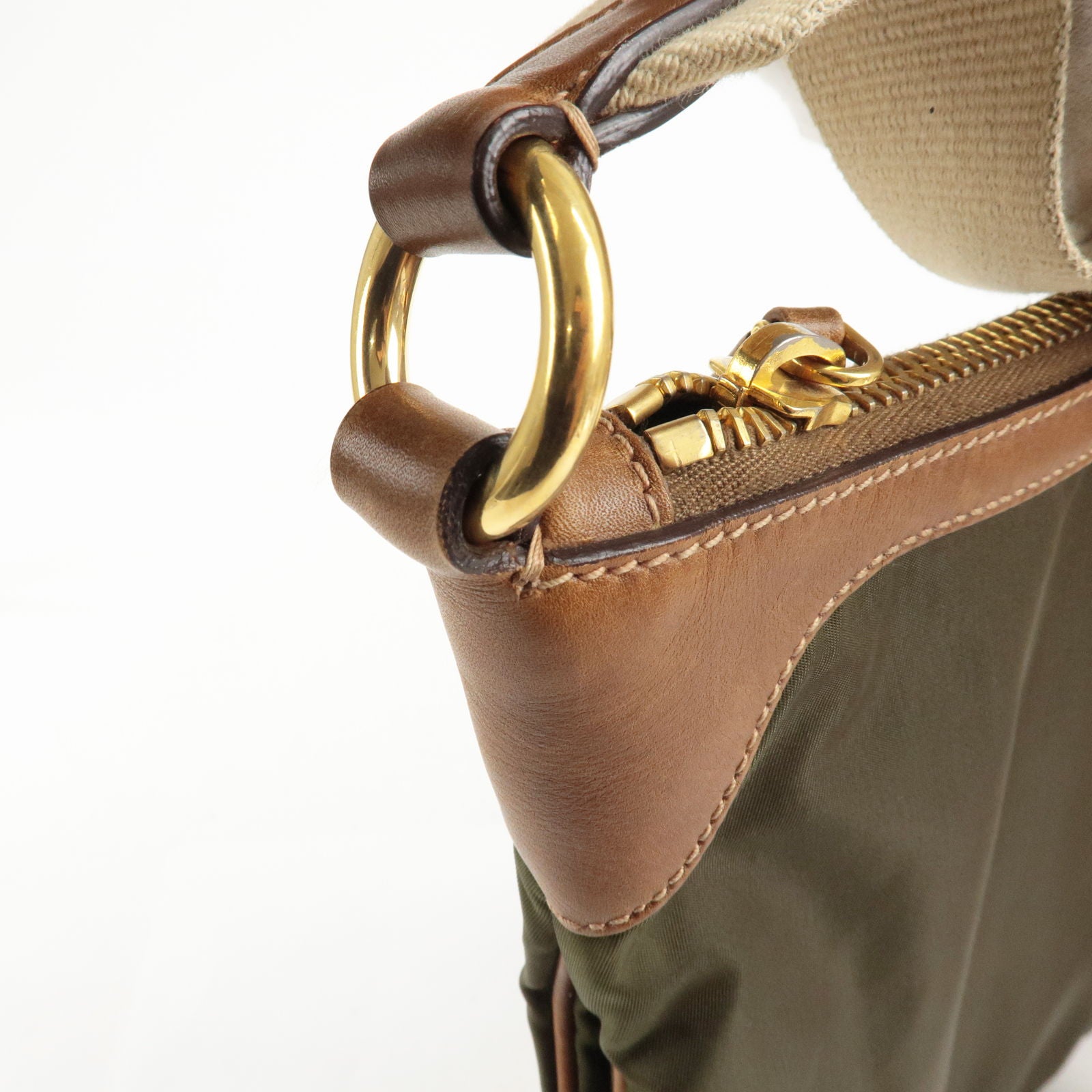 PRADA-Nylon-Leather-Shoulder-Bag-Khaki-Brown – dct-ep_vintage 