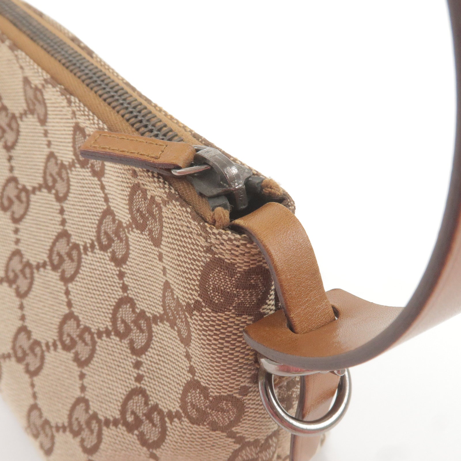GUCCI-GG-Canvas-Leather-Hand-Bag-Pouch-Beige-Brown-103399 – dct-ep_vintage  luxury Store