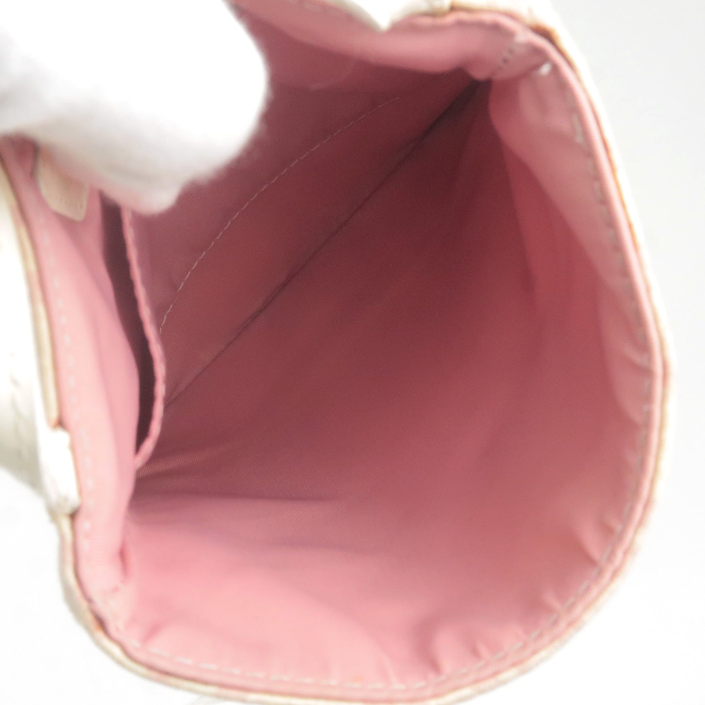 Christian Dior Trotter PVC Enamel Shoulder Bag Pouch Pink