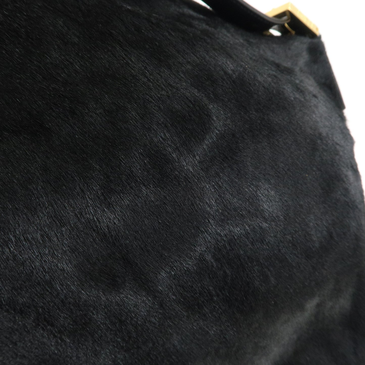 FENDI Mamma Baguette Unborn Calf Leather Shoulder Bag Bleck 26325