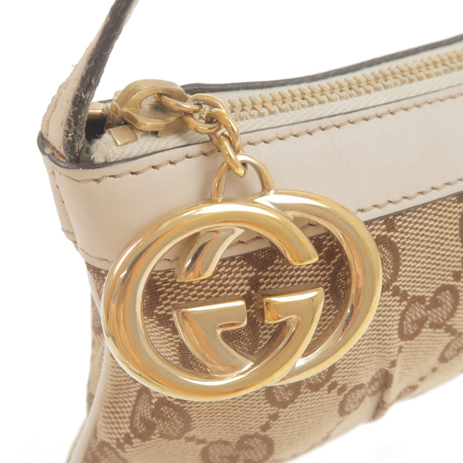 Gucci Interlocking GG Calfskin Leather Shoulder Bag Brown