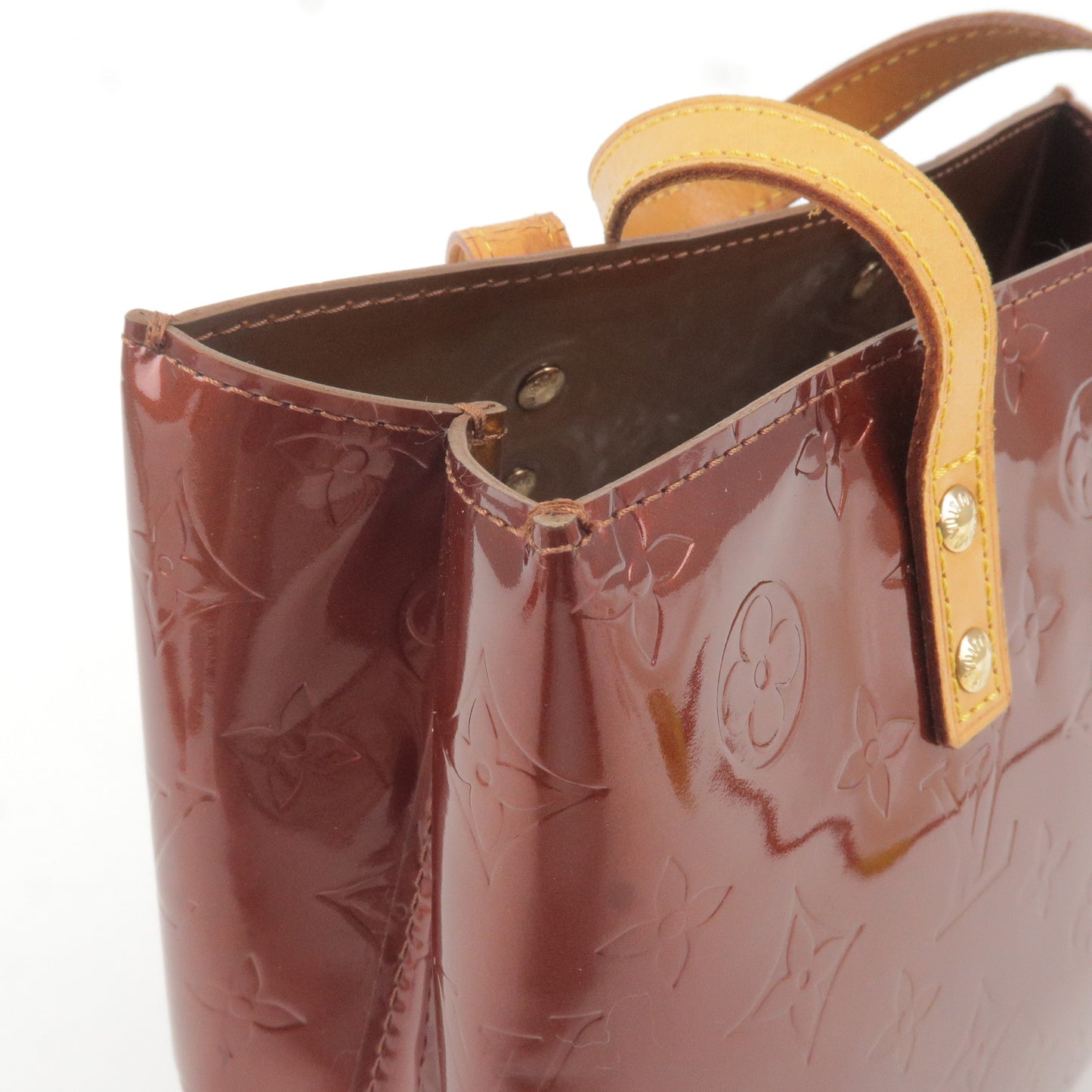 Louis Vuitton Monogram Vernis Lead PM Handbag M91144 Beige Patent Leather  Ladies LOUIS VUITTON