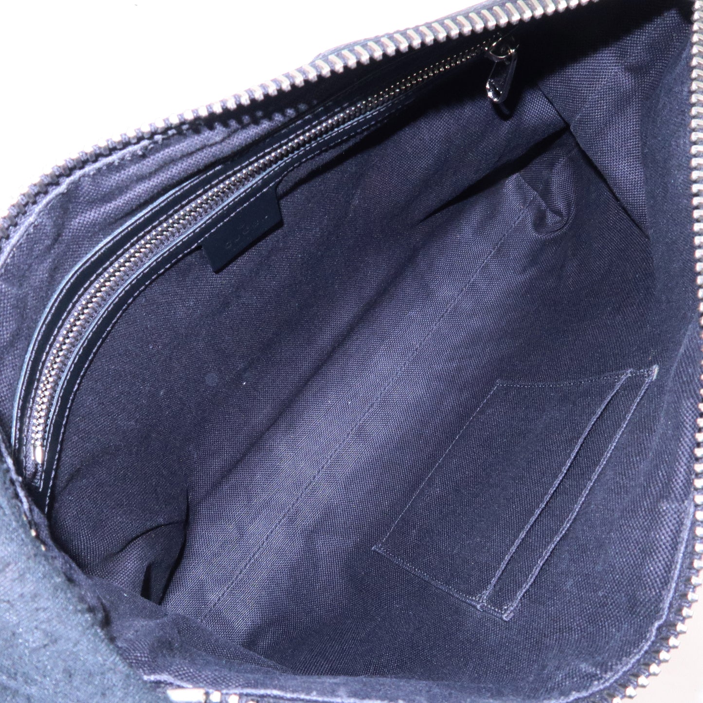 GUCCI Sherry GG Supreme Leather Shoulder Bag Black 474139