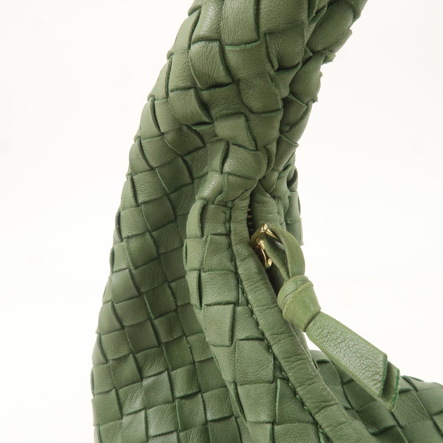 BOTTEGA VENETA Intrecciato Leather Hobo Shoulder Bag Green 115653