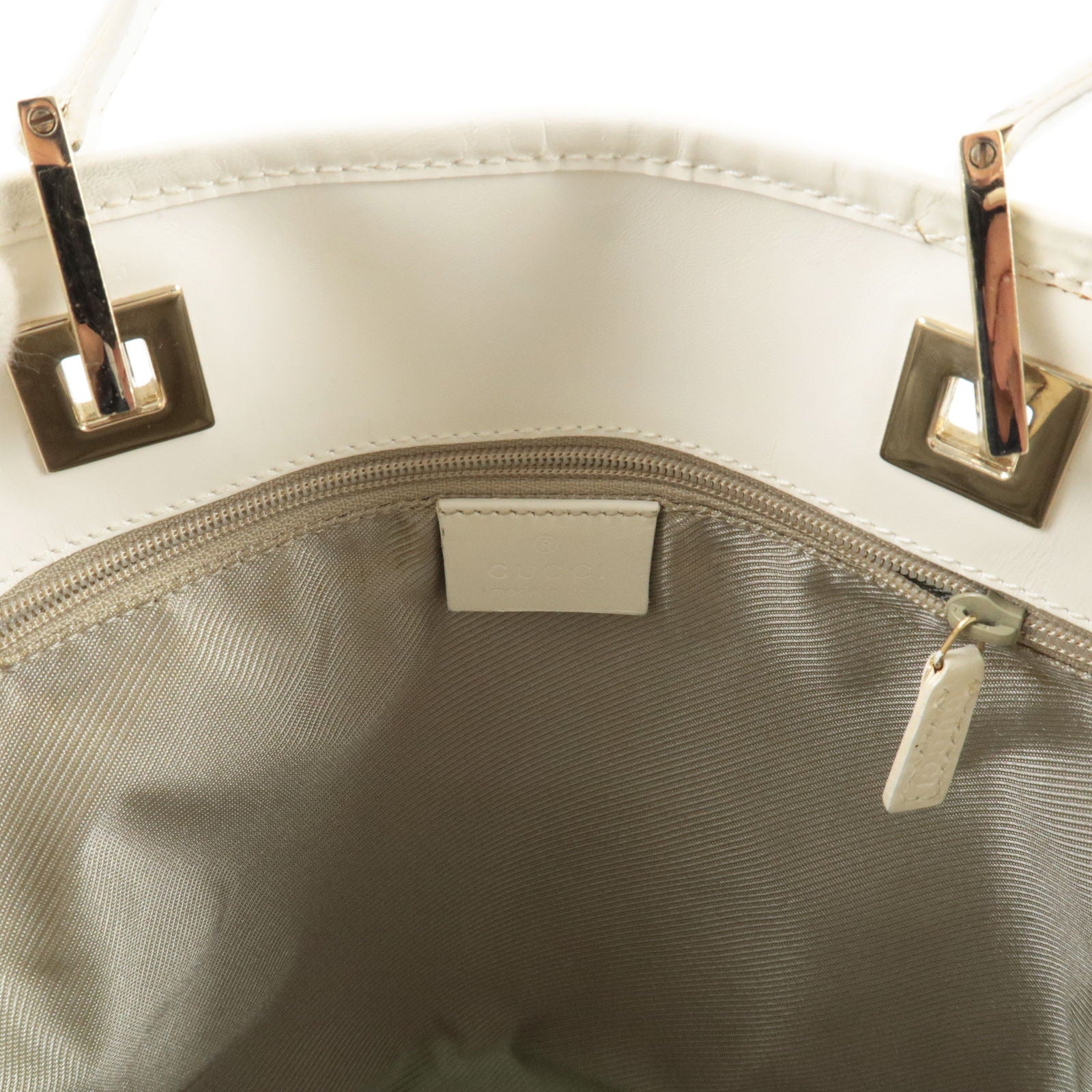 Designer Leather Blue White Large Tote Handbag