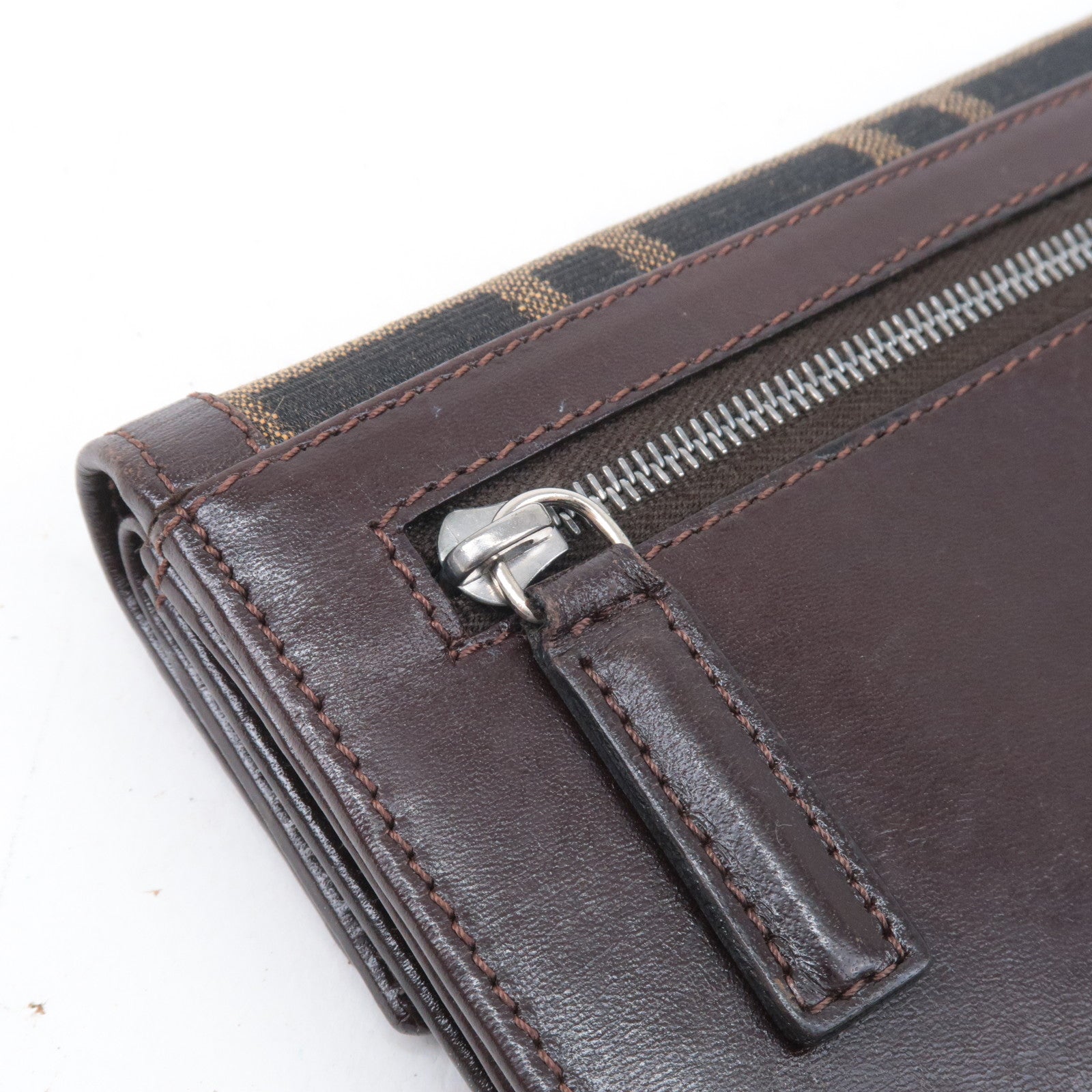 Fendi Zucca Canvas Leather Wallet