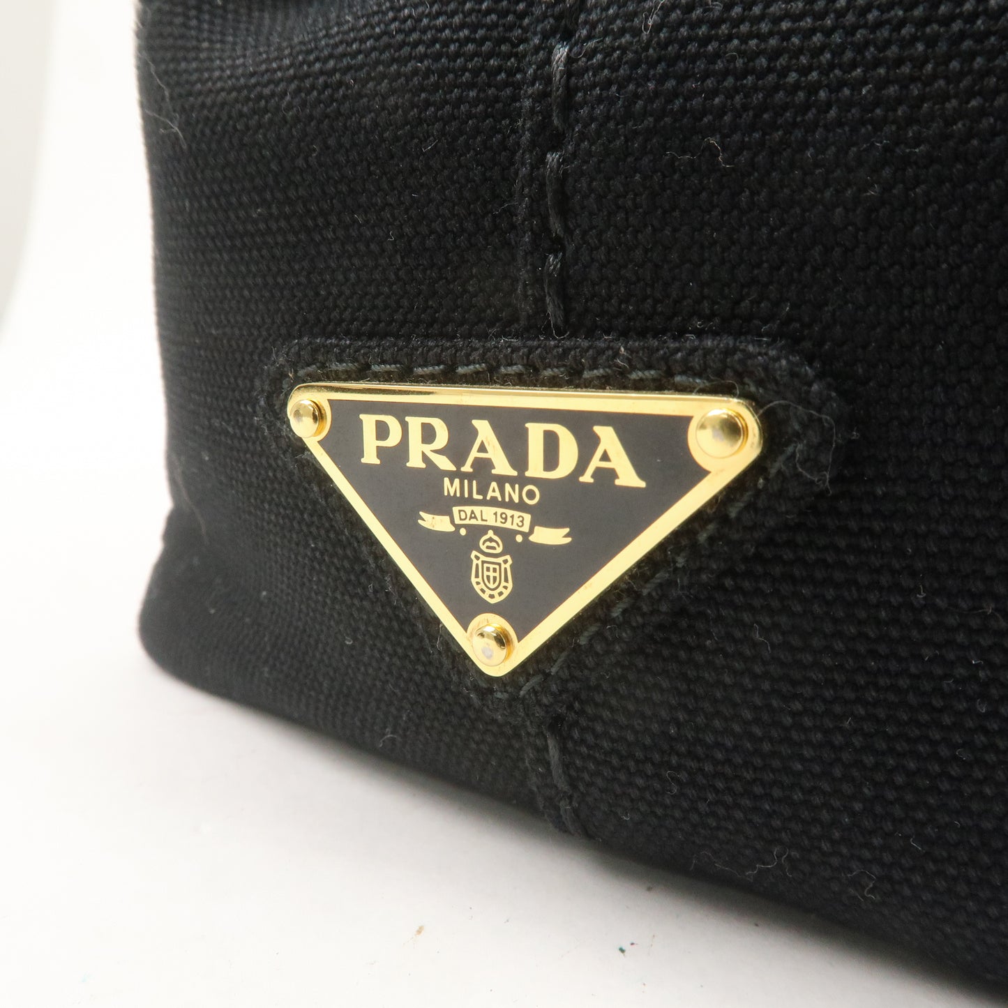 PRADA Canapa Mini Canvas 2Way Hand Bag Black 1BG439