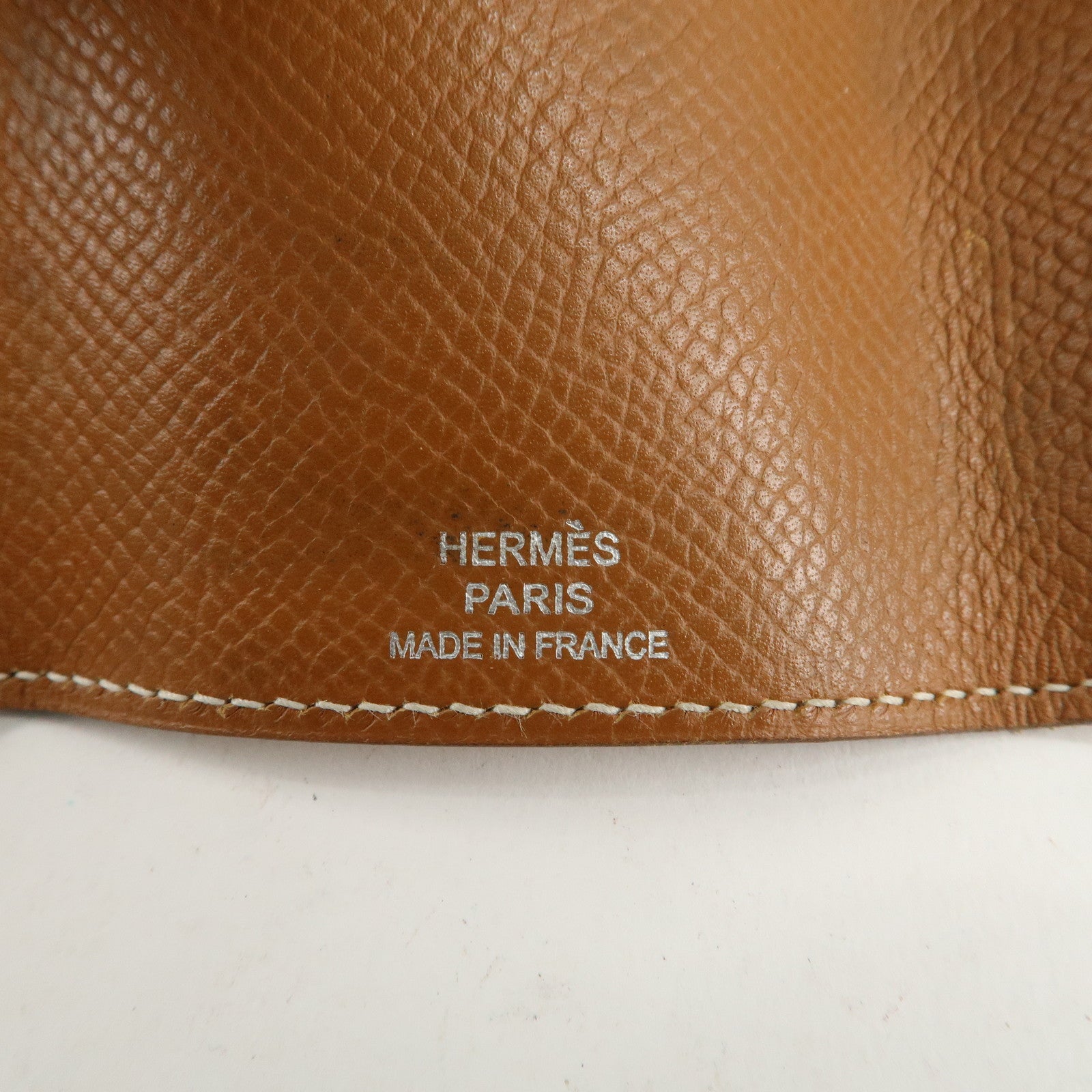 HERMES Epsom Etui Cles 4 L Stamped Key Case Gold Brown