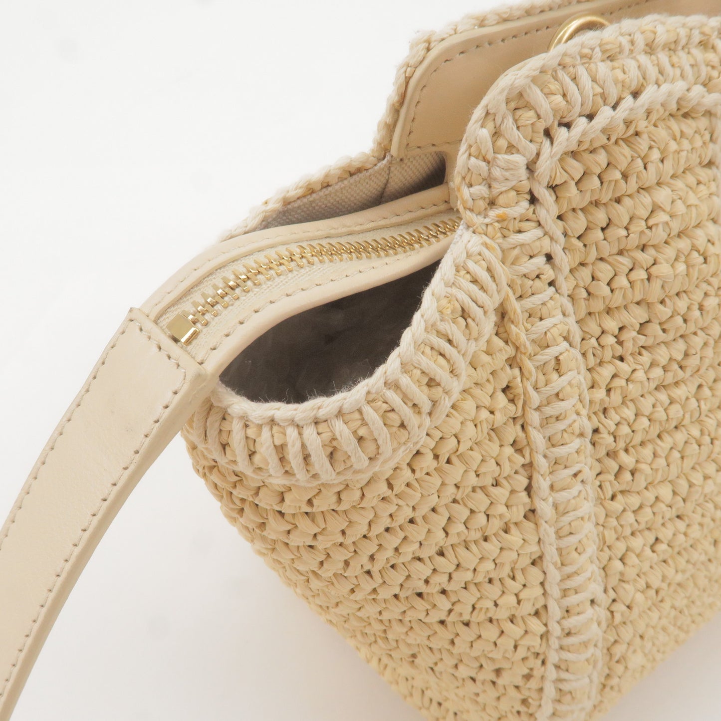 Natural Downtown Baby Cabas In Raffia And Leather – COSETTE