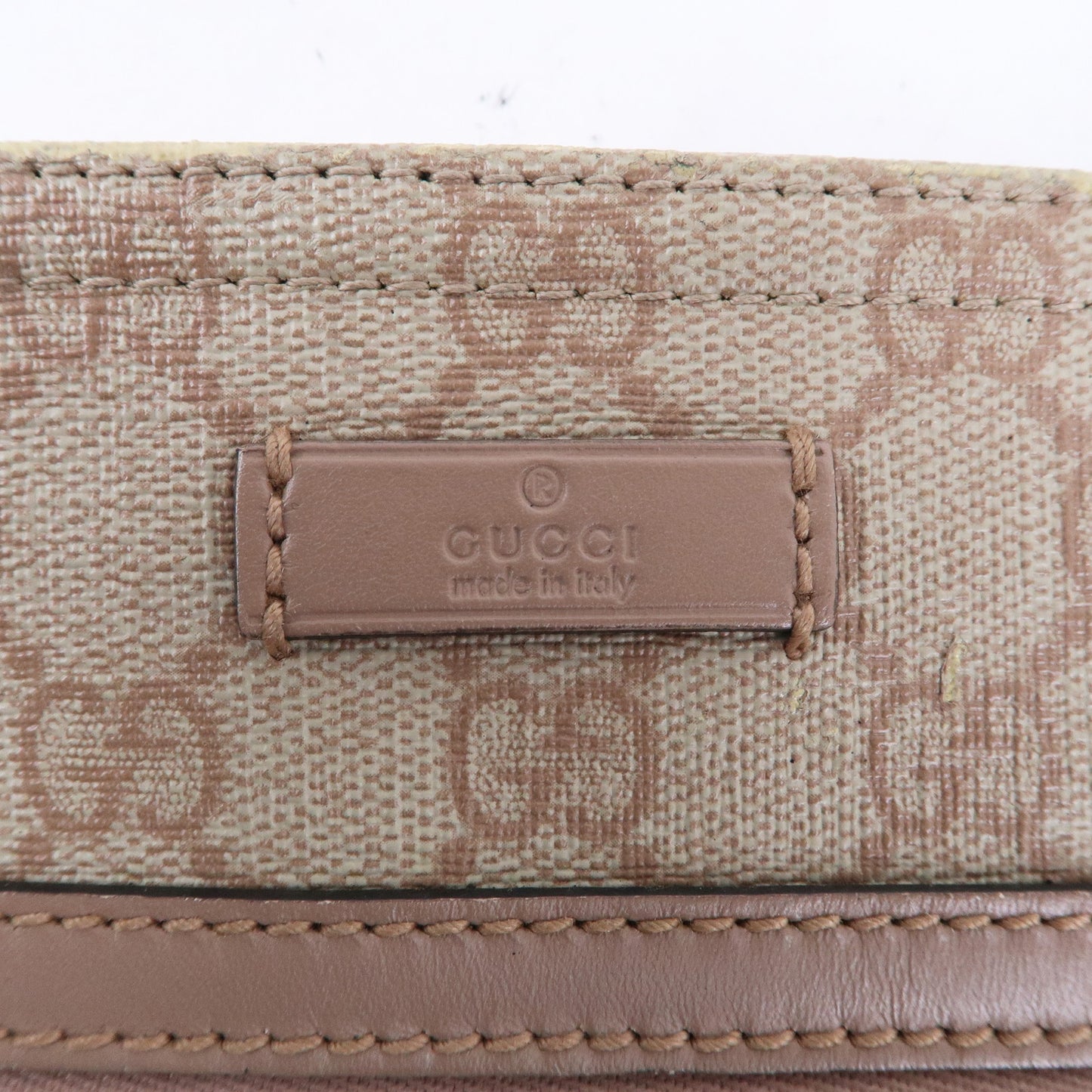 GUCCI GG Supreme Leather Shoulder Bag Pink Beige 295257