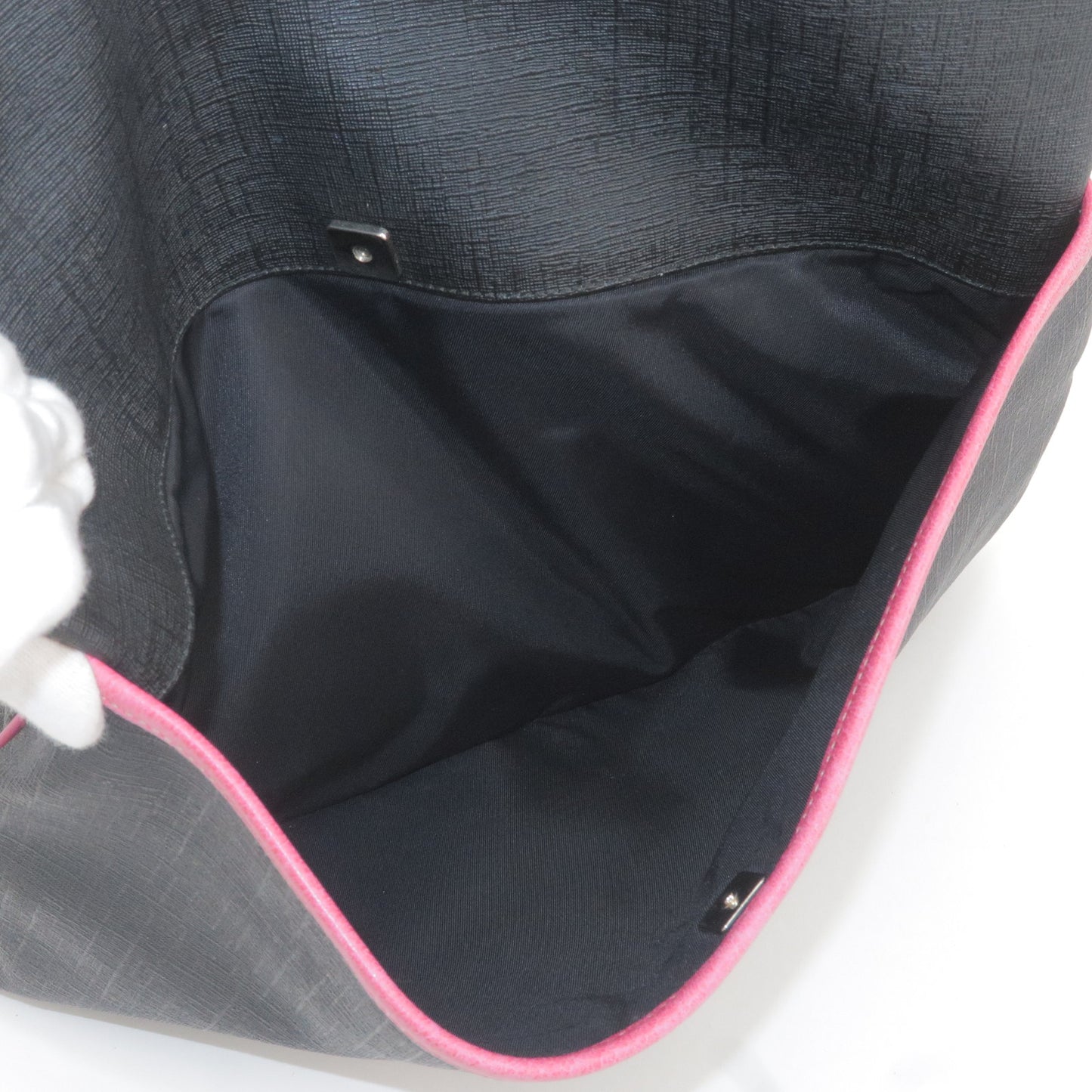 GUCCI PVC Leather Logo Shoulder Bag Black Pink 162904