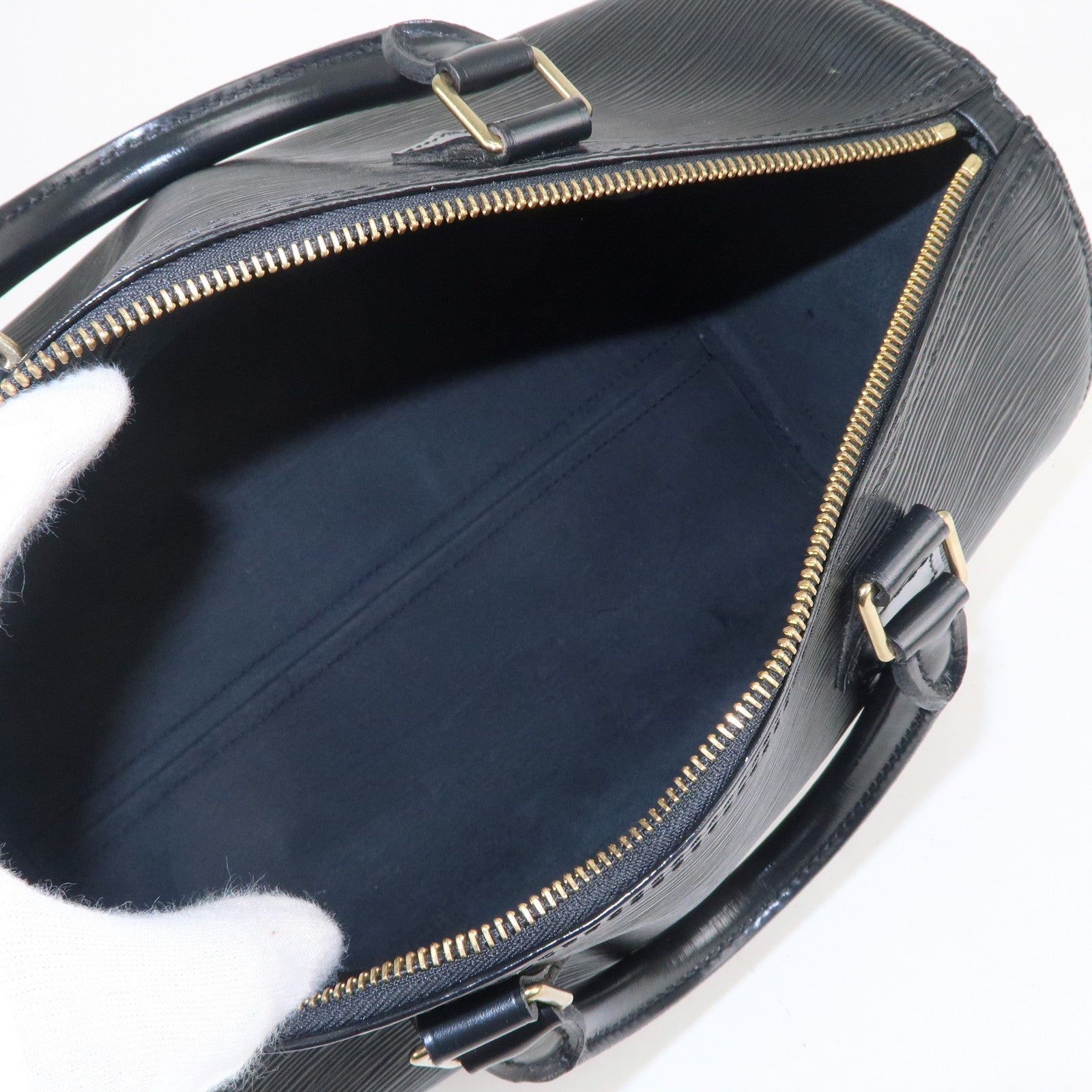 Louis Vuitton Epi Speedy 30 Handbag Leather Noir Black M59022 in 2023