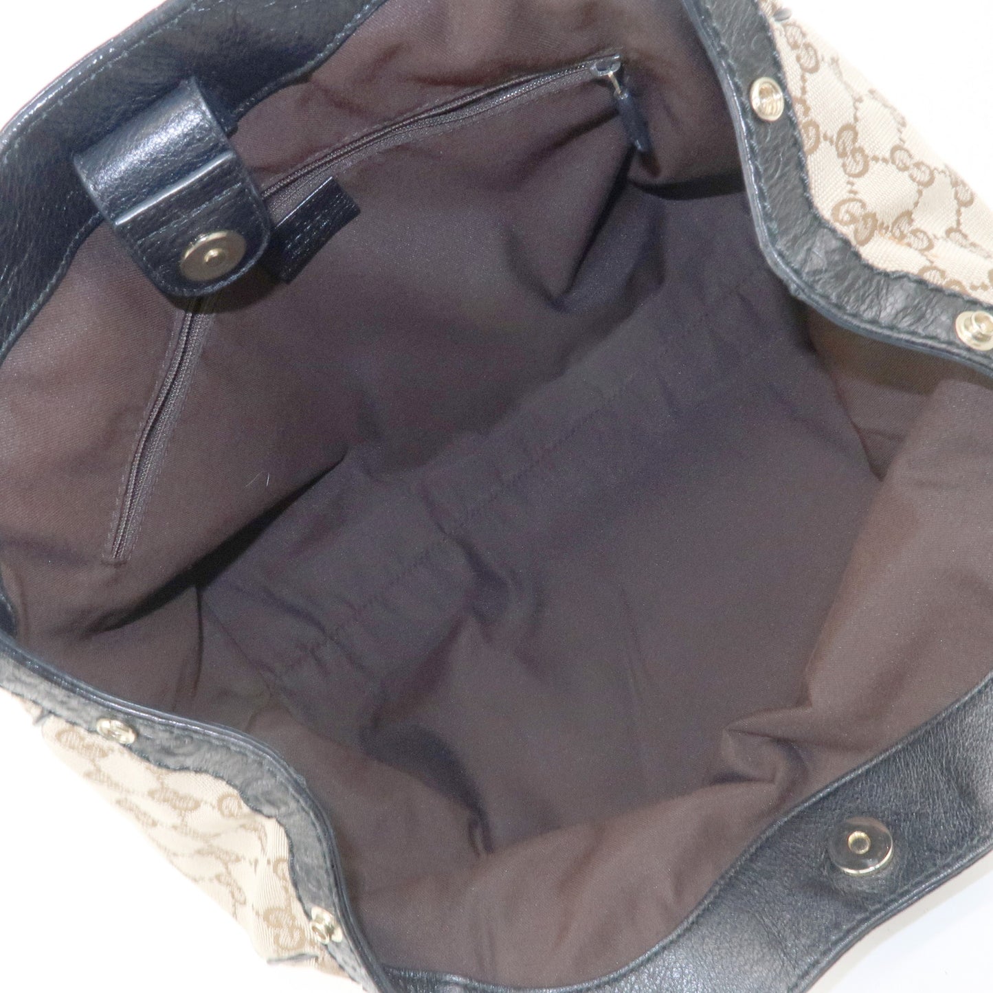 GUCCI Sukey GG Canvas Leather Tote Bag Beige Black 21944