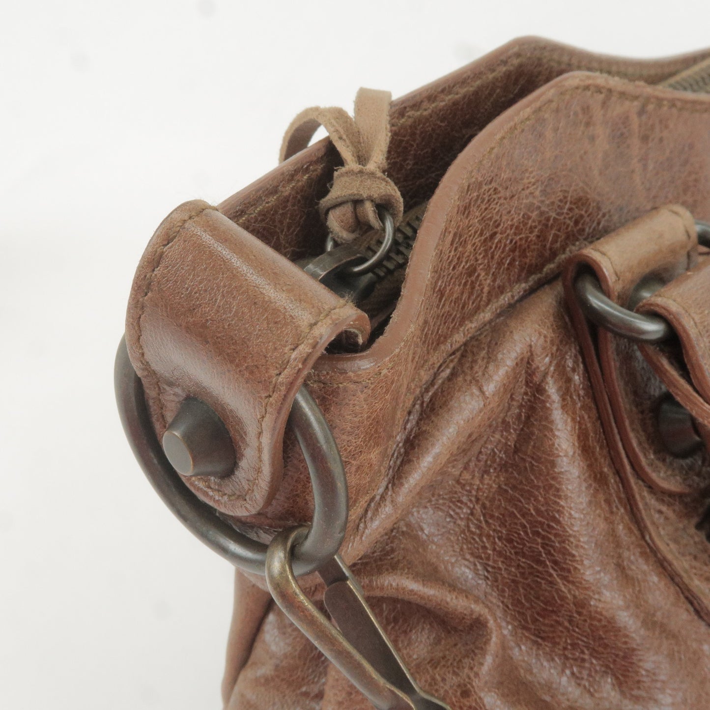 BALENCIAGA The First Leather 2Way Hand Bag Brown 103208