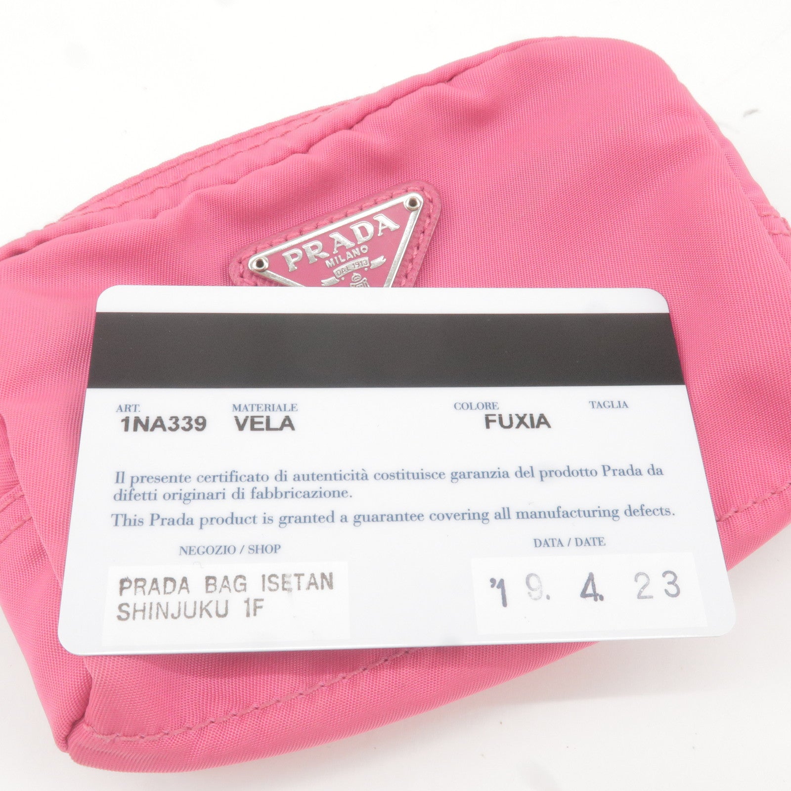 Prada Pink Nylon Vela Cosmetic Pouch Prada