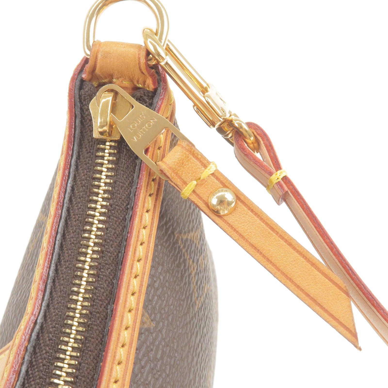 LOUIS VUITTON Brown Monogram Fabric Gold Chain Strap Mini Purse Wallet Pouch  Bag at 1stDibs