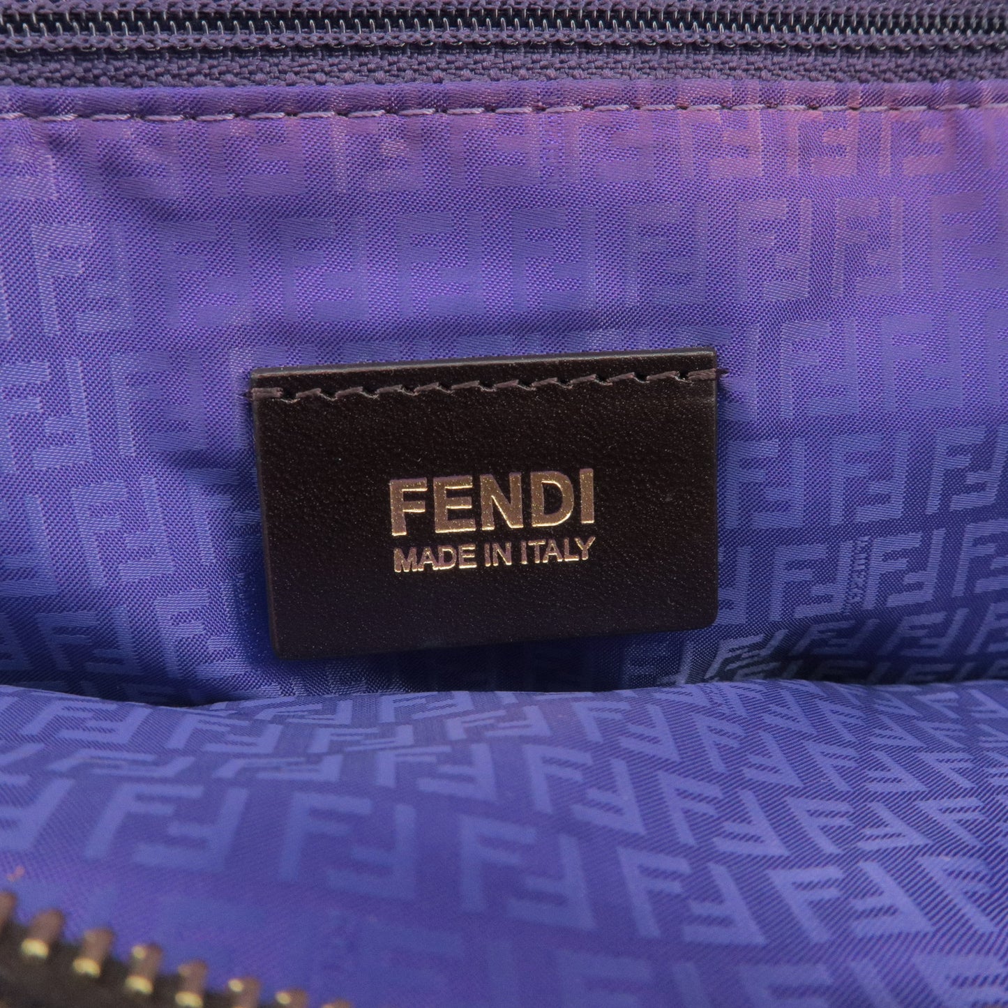 FENDI Zucca Print Logo PVC Tote Bag Khaki Black Purple 8BH185