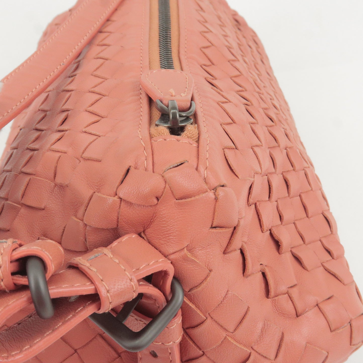 BOTTEGA VENETA Intrecciato Leather Shoulder Bag Hand Bag Pink