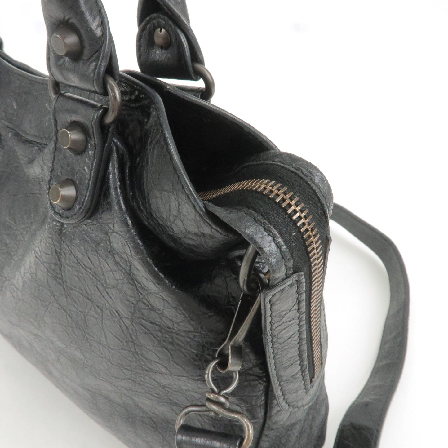 BALENCIAGA The Town Leather 2Way Hand Bag Black 240579