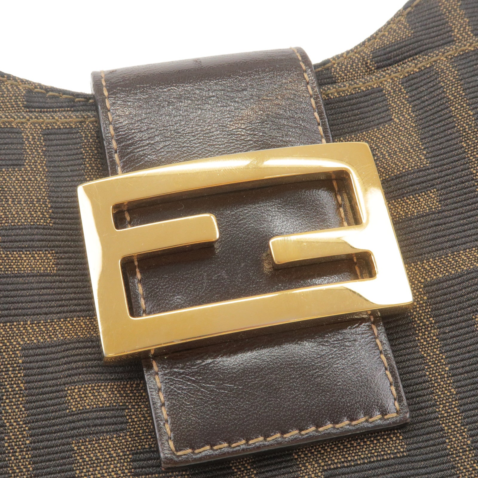 FENDI Roma Leather Wallet on Chain Crossbody Bag Brown