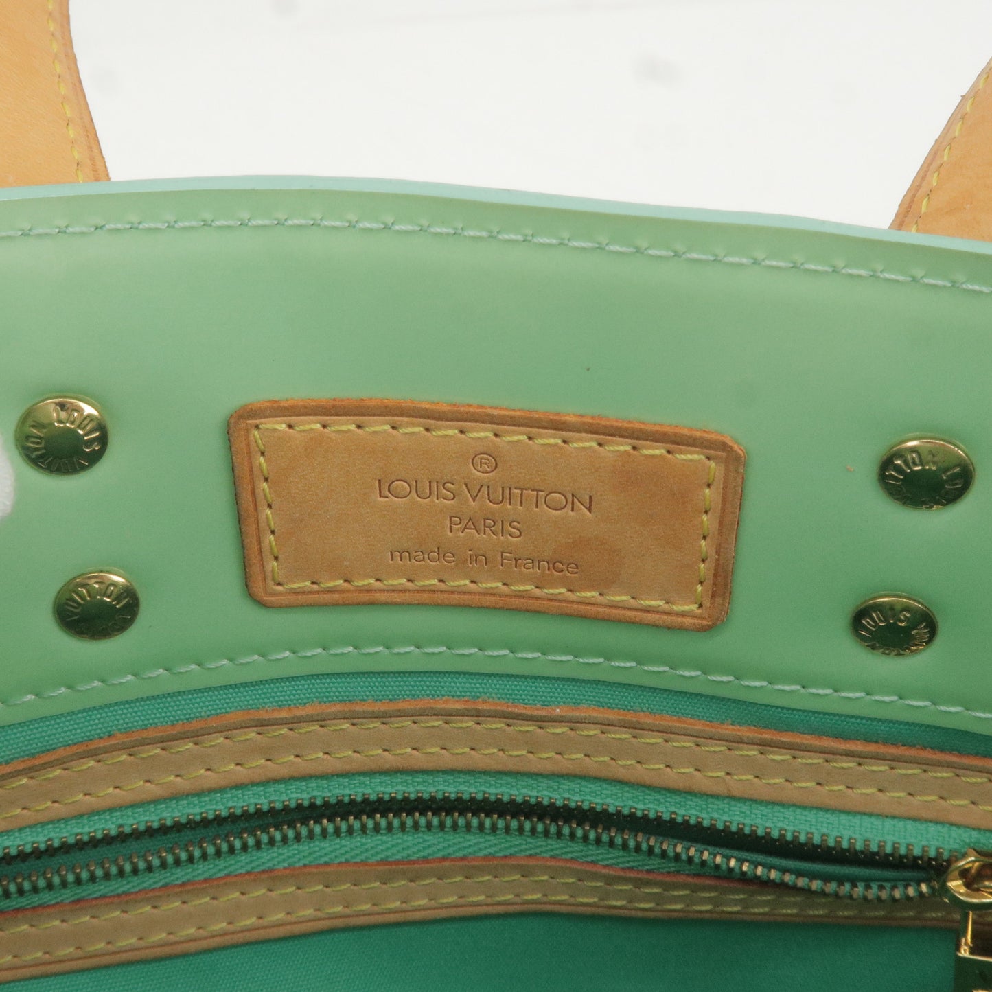 Louis Vuitton Monogram Vernis Lead PM Hand Bag Peppermint M91307