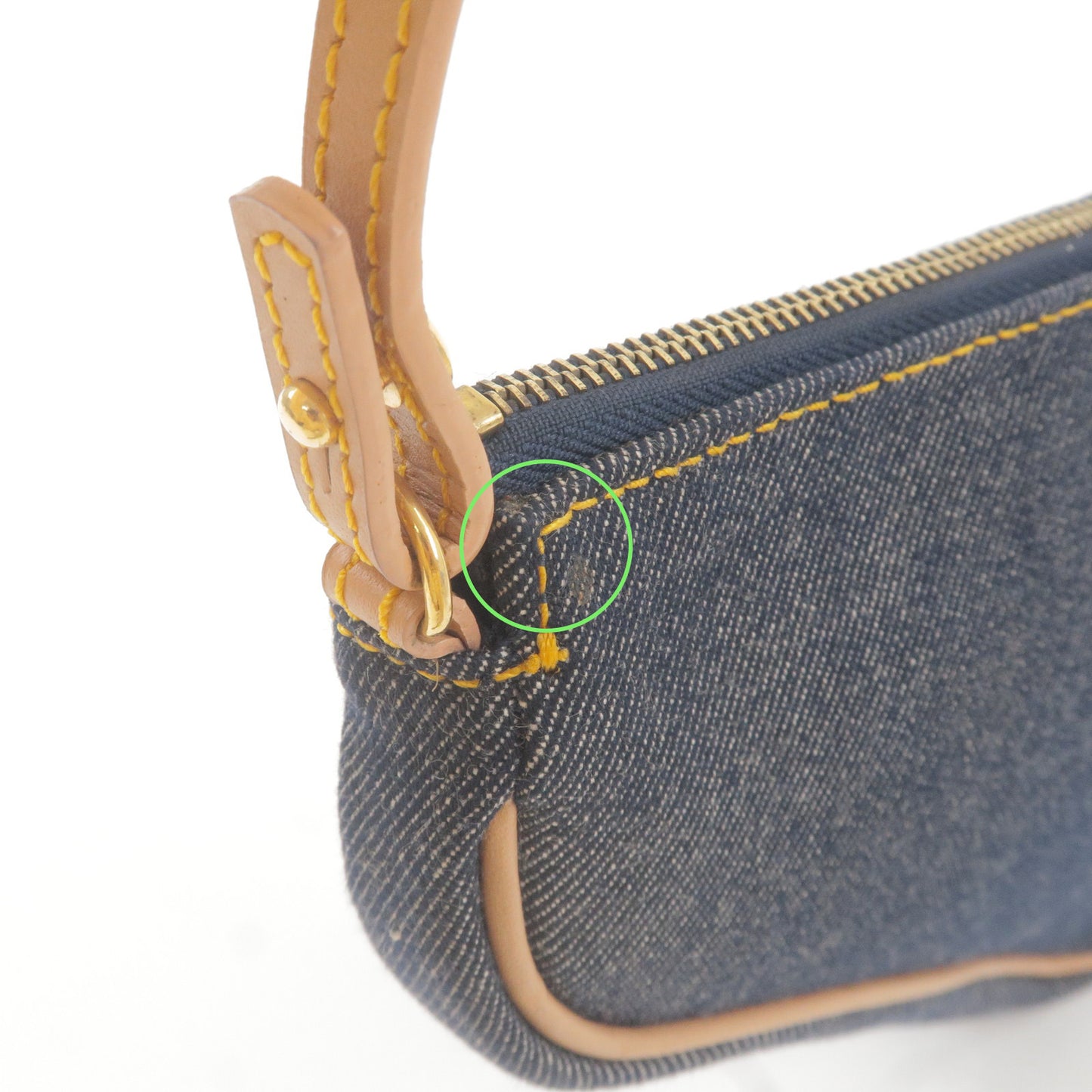 Christian Dior Denim Leather Saddle Bag Shoulder Bag Navy