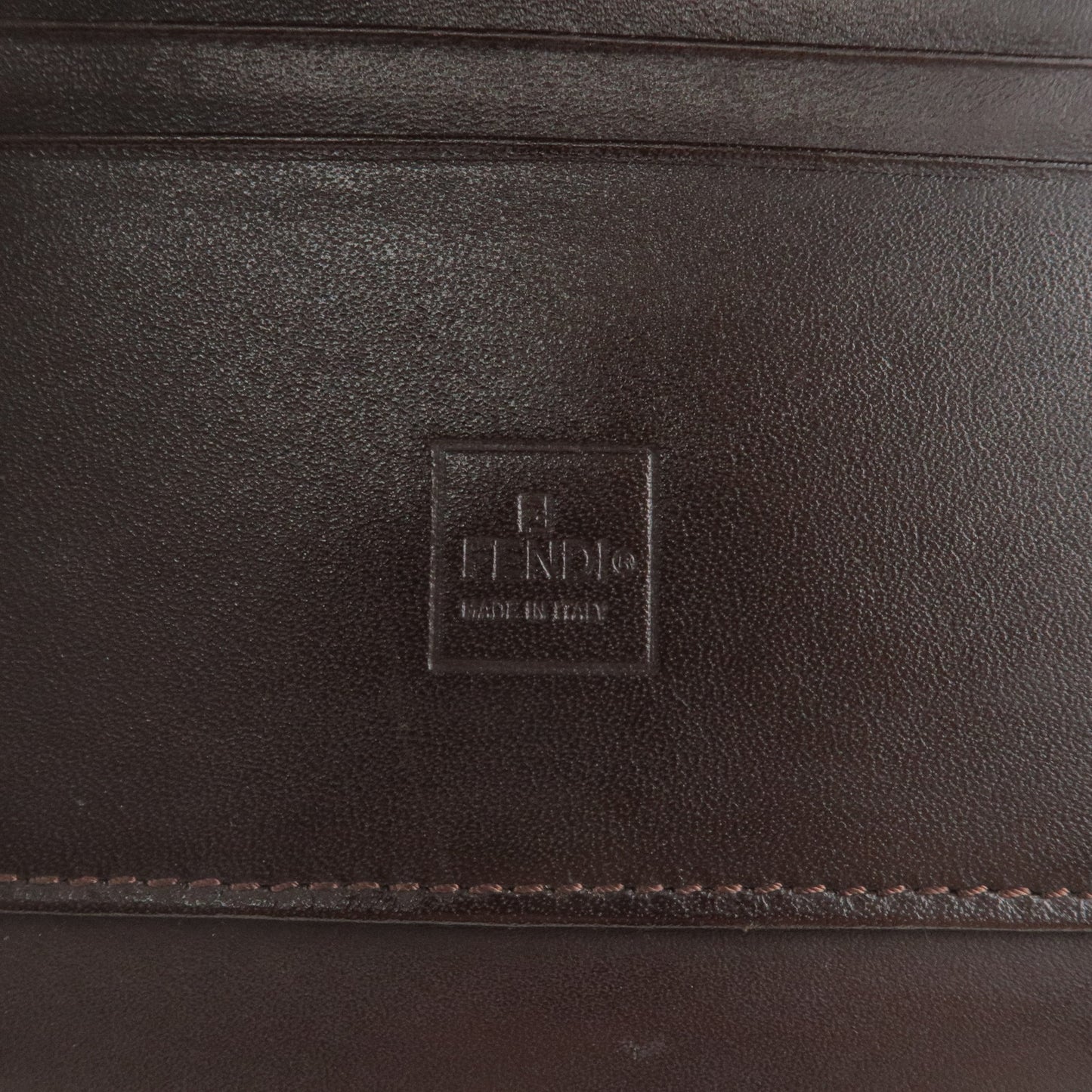 FENDI Zucca Canvas Leather Bi-fold Wallet 01223 Khaki Brown Black